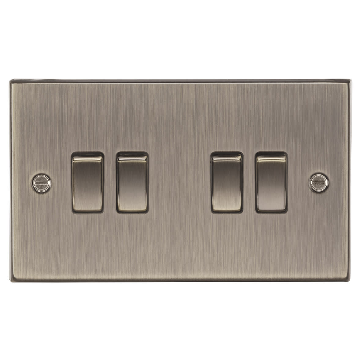 10AX 4 Gang 2 Way Light Switch - Antique Brass - view 3