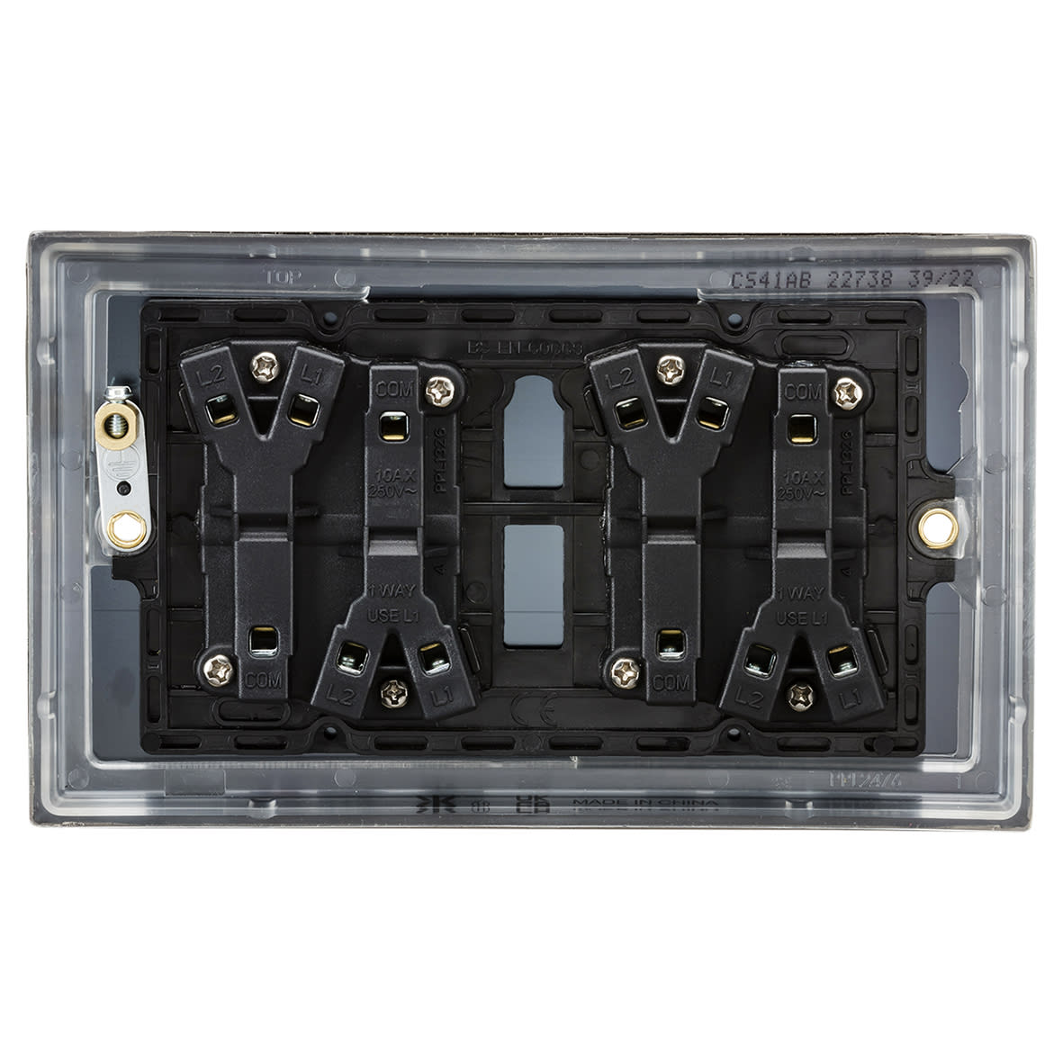10AX 4 Gang 2 Way Light Switch - Antique Brass - view 6