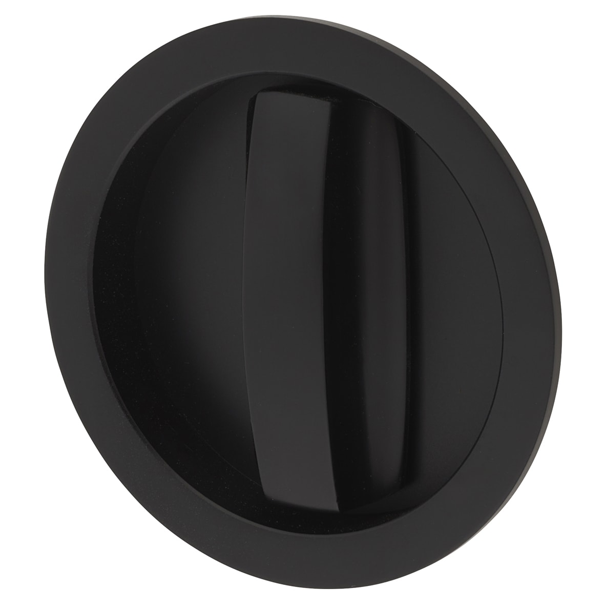 Essentials Round Privacy Handle Set with Lock - Matt Black - view 2