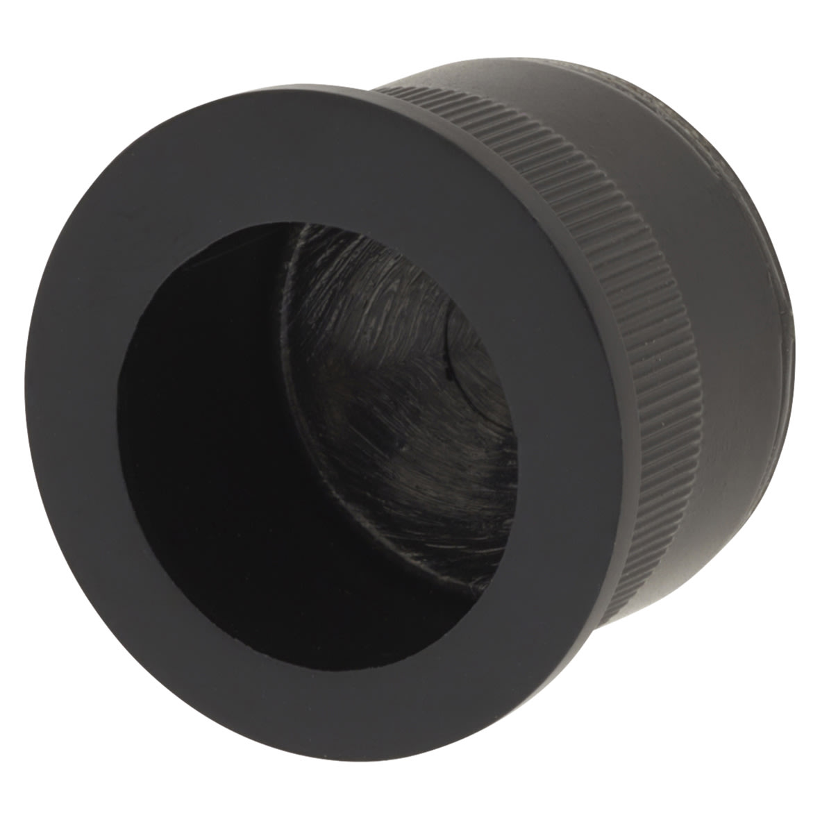 Essentials Round Privacy Handle Set with Lock - Matt Black - view 4