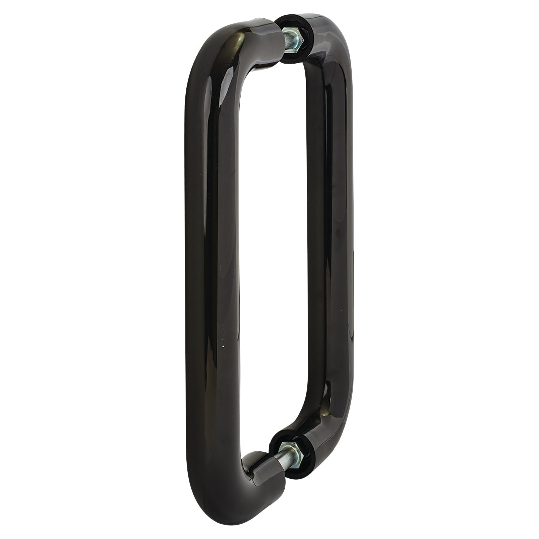 Ebony Black Nylon D-Bar Door Pull Handles - Back to Back - 220mm c/c - view 2