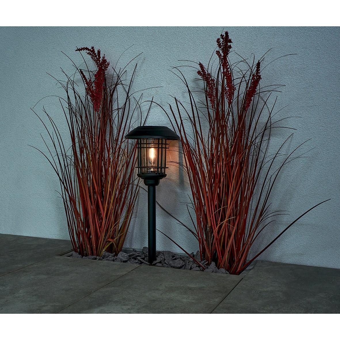 Forum Zink Tanfield LED Solar Bollard Post Light with Spike - IP44 - 3000K Warm White - Black - view 5