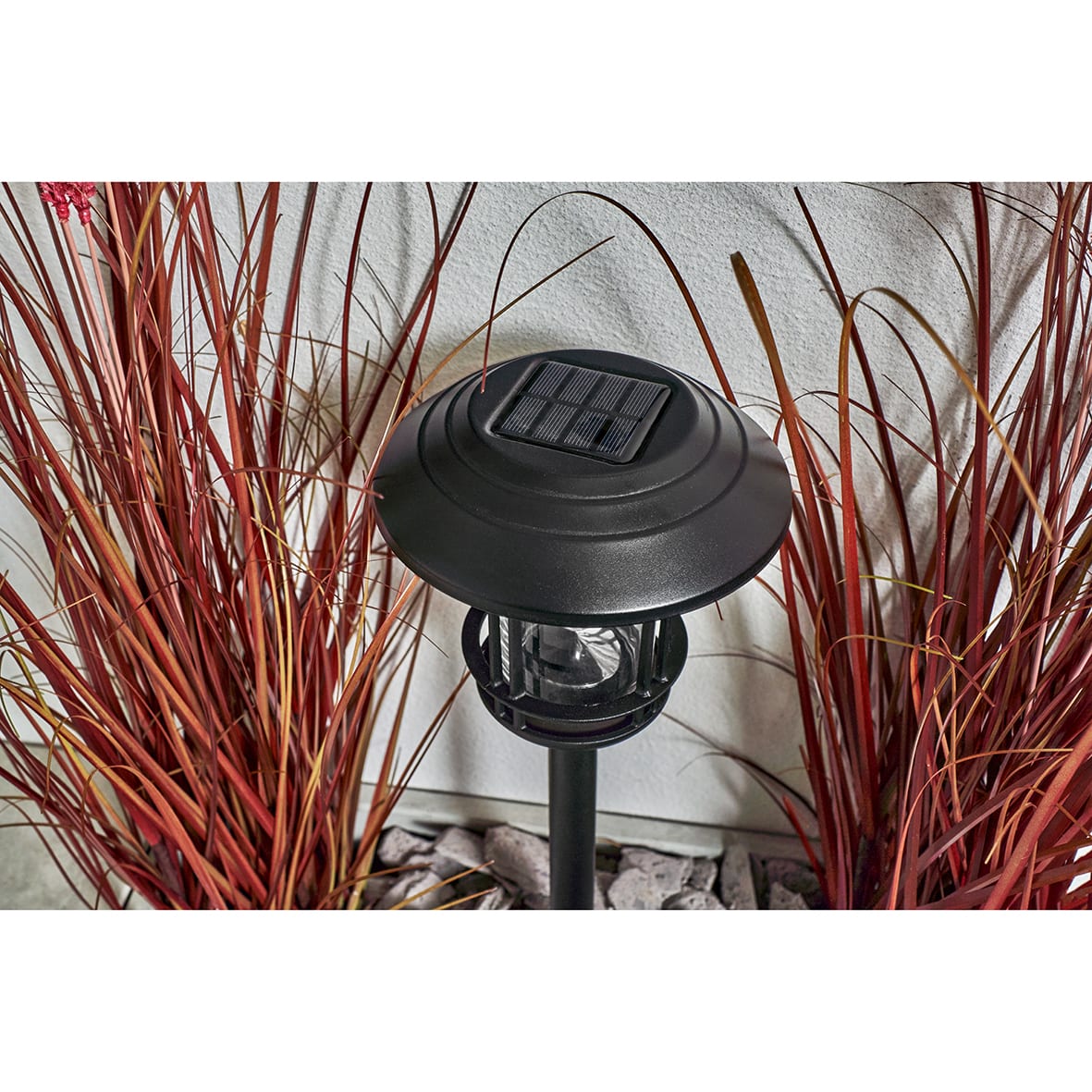 Forum Zink Tanfield LED Solar Bollard Post Light with Spike - IP44 - 3000K Warm White - Black - view 6
