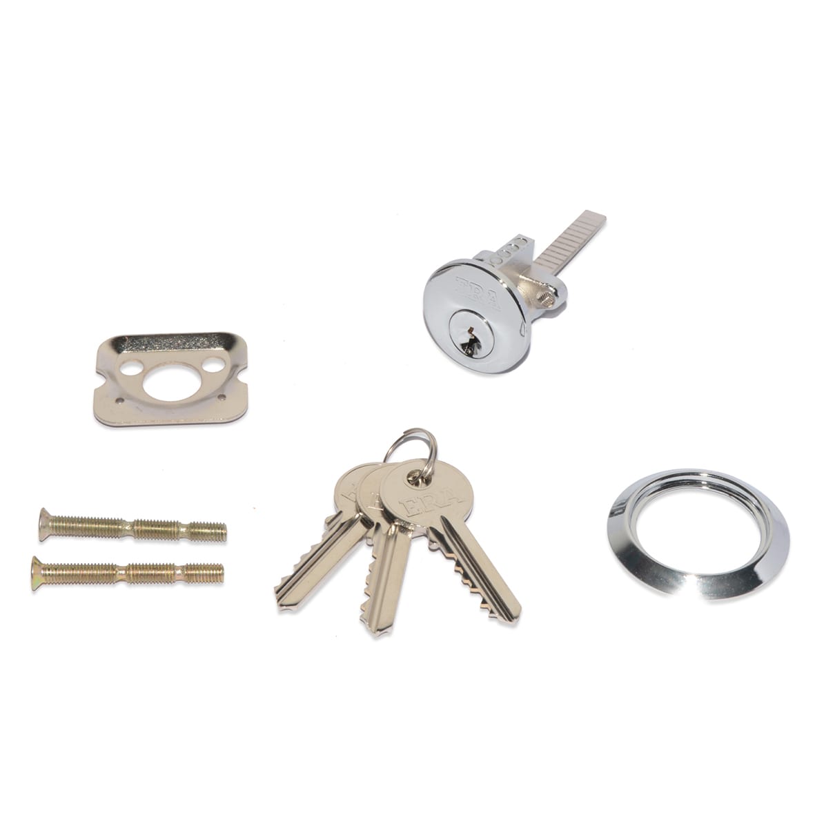 5 Pin Replacement Rim Cylinder - Polished Chrome - Keyed Alike - view 3