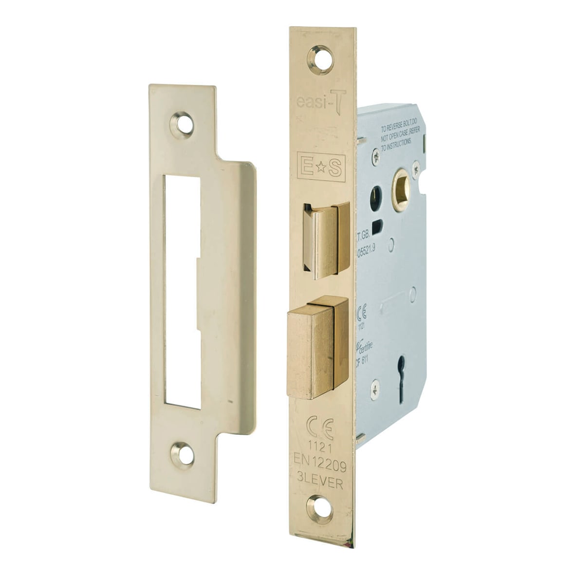 Polished Brass Budget Scroll 3 Lever Sashlock Door Handles Pack - Mia Range - view 3