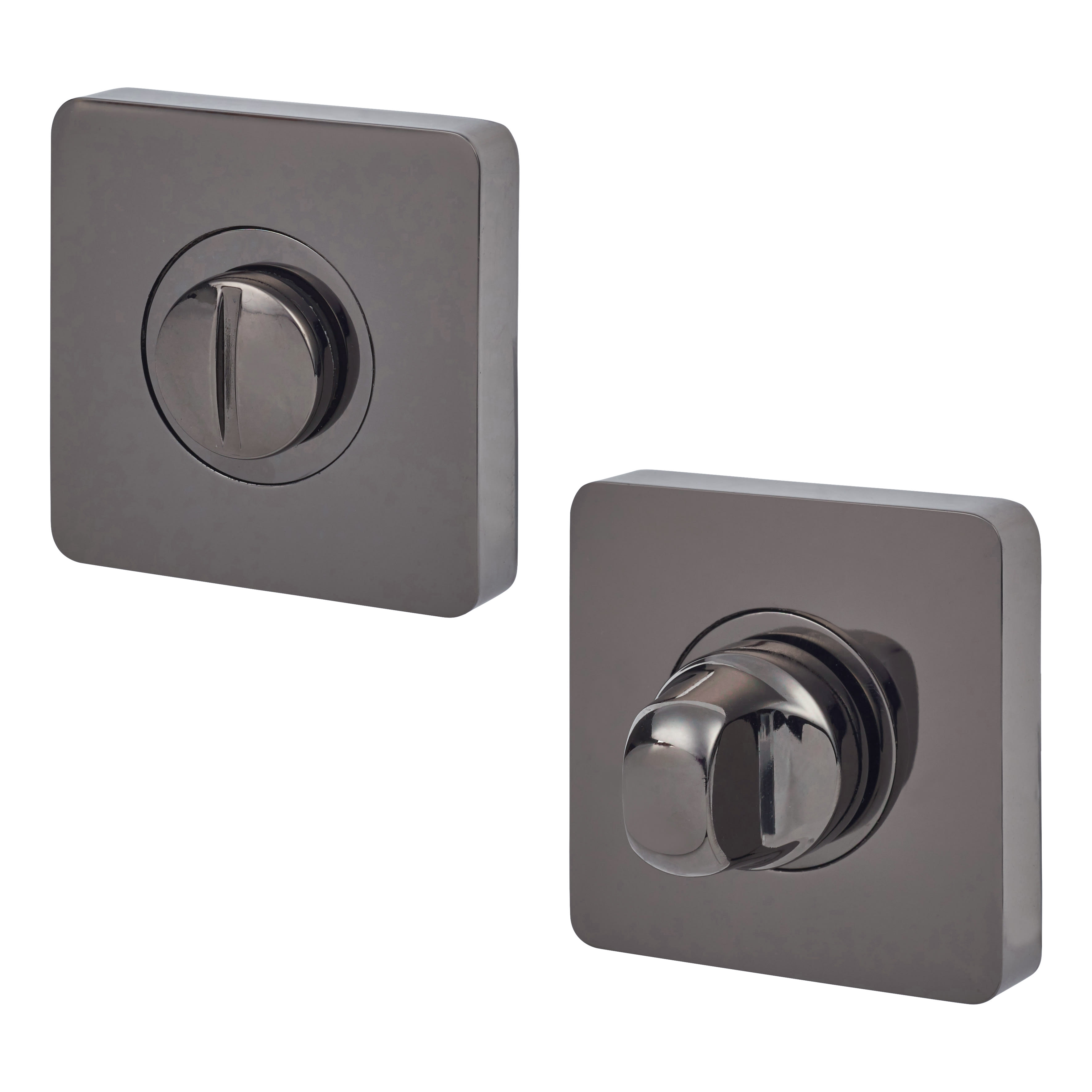 Square Bathroom Turn & Release - 52mm Diameter - Black Nickel - view 2