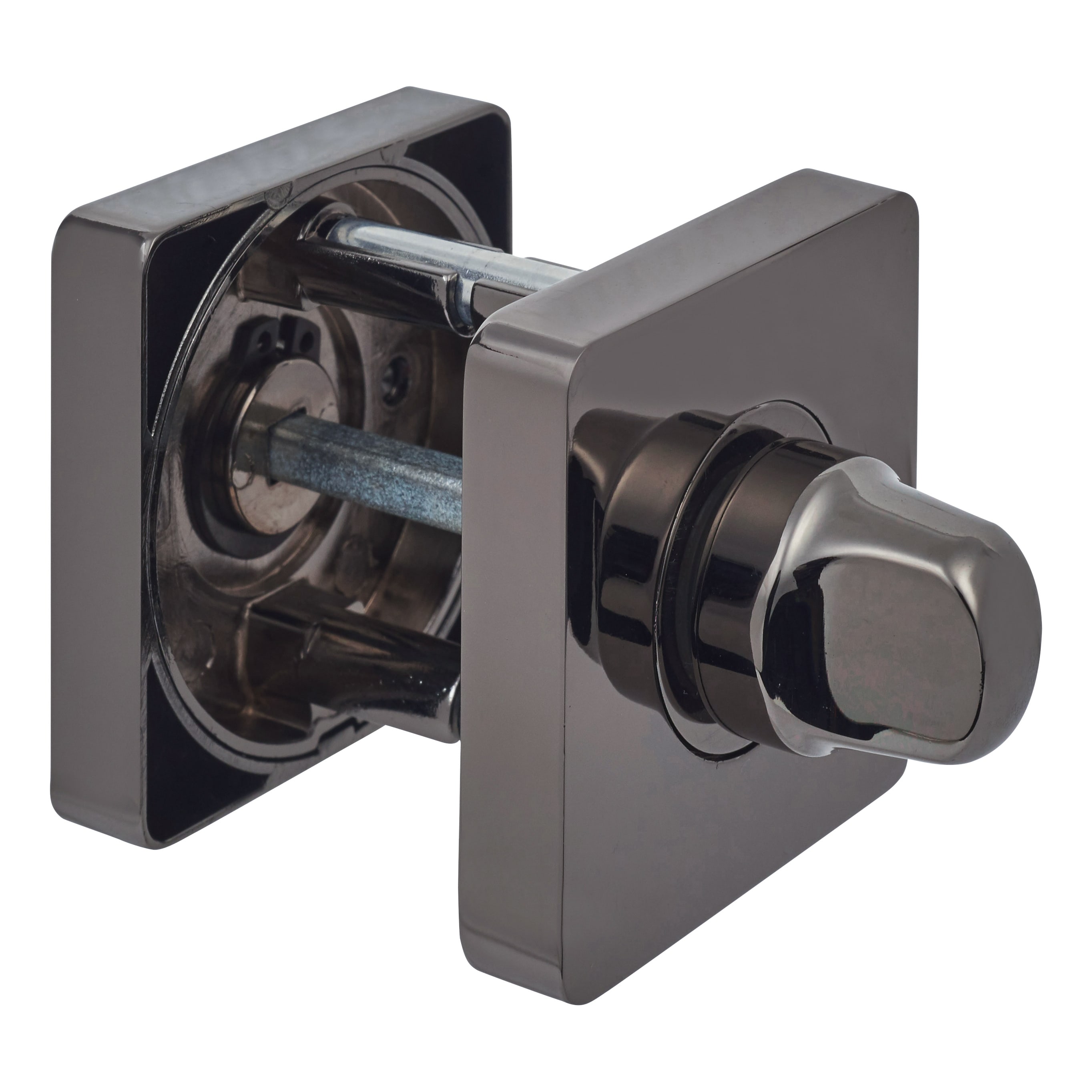 Square Bathroom Turn & Release - 52mm Diameter - Black Nickel - view 3