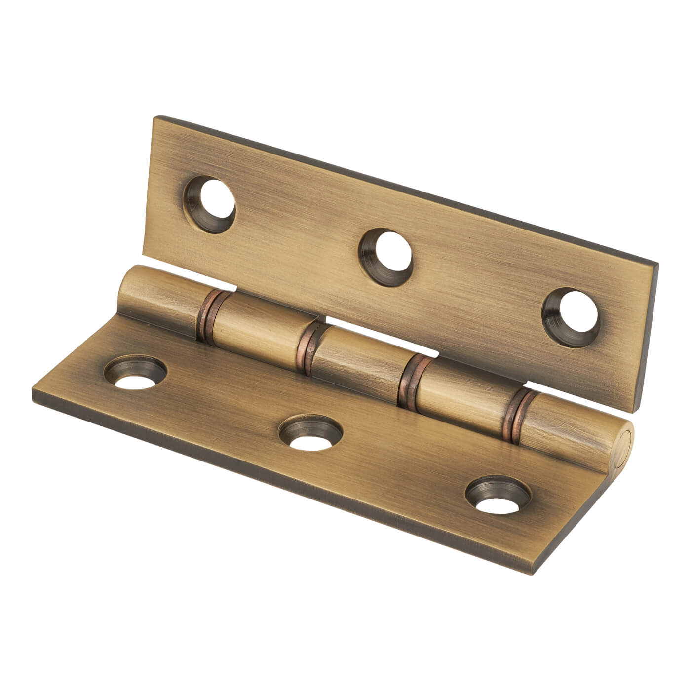 Double Phosphor Bronze Washered Butt Door Hinge - 76 x 50 x 2.5mm - Antique Brass - Pair - view 3