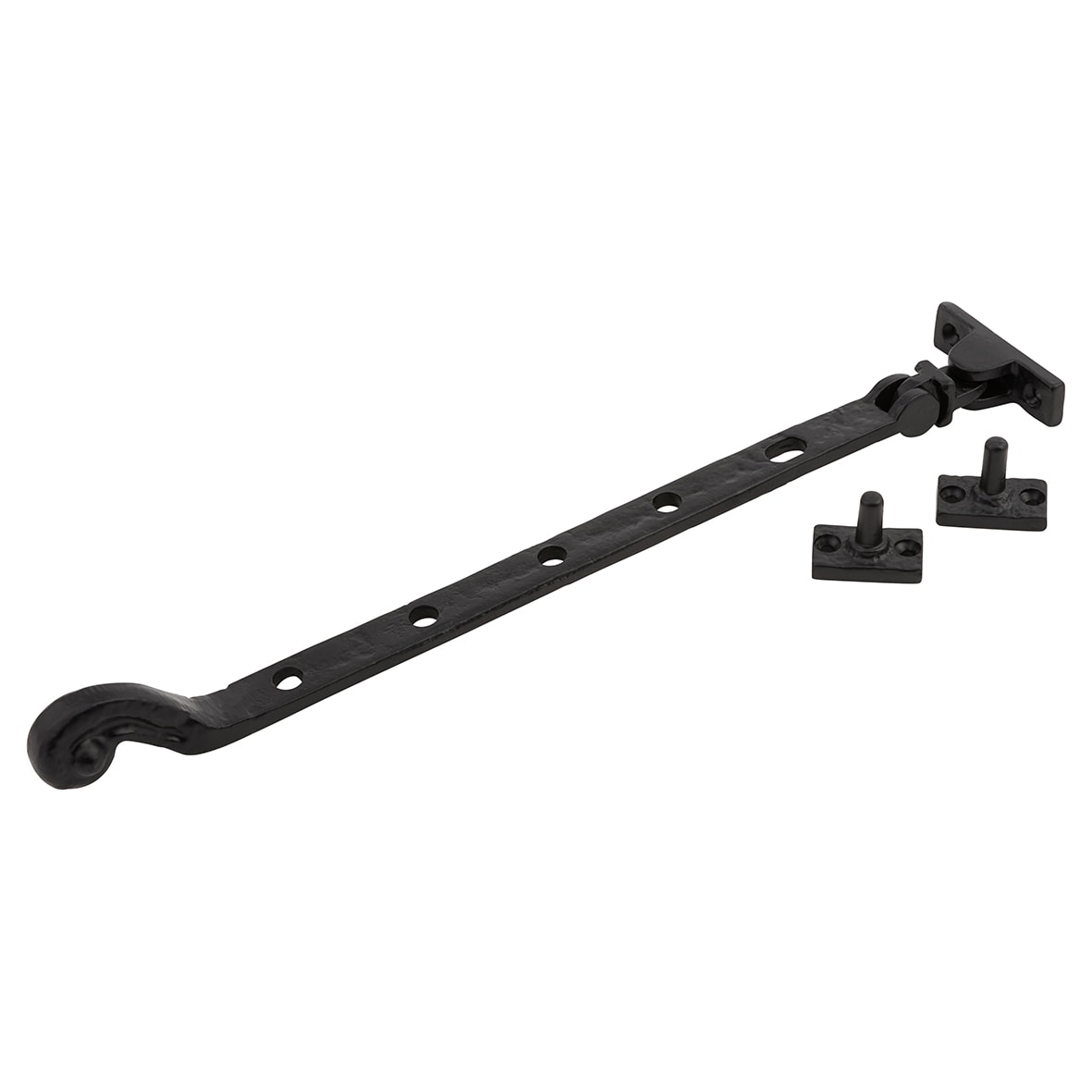 Tudor Casement Window Stay - 12"/300mm Length - Antique Black Iron - view 2