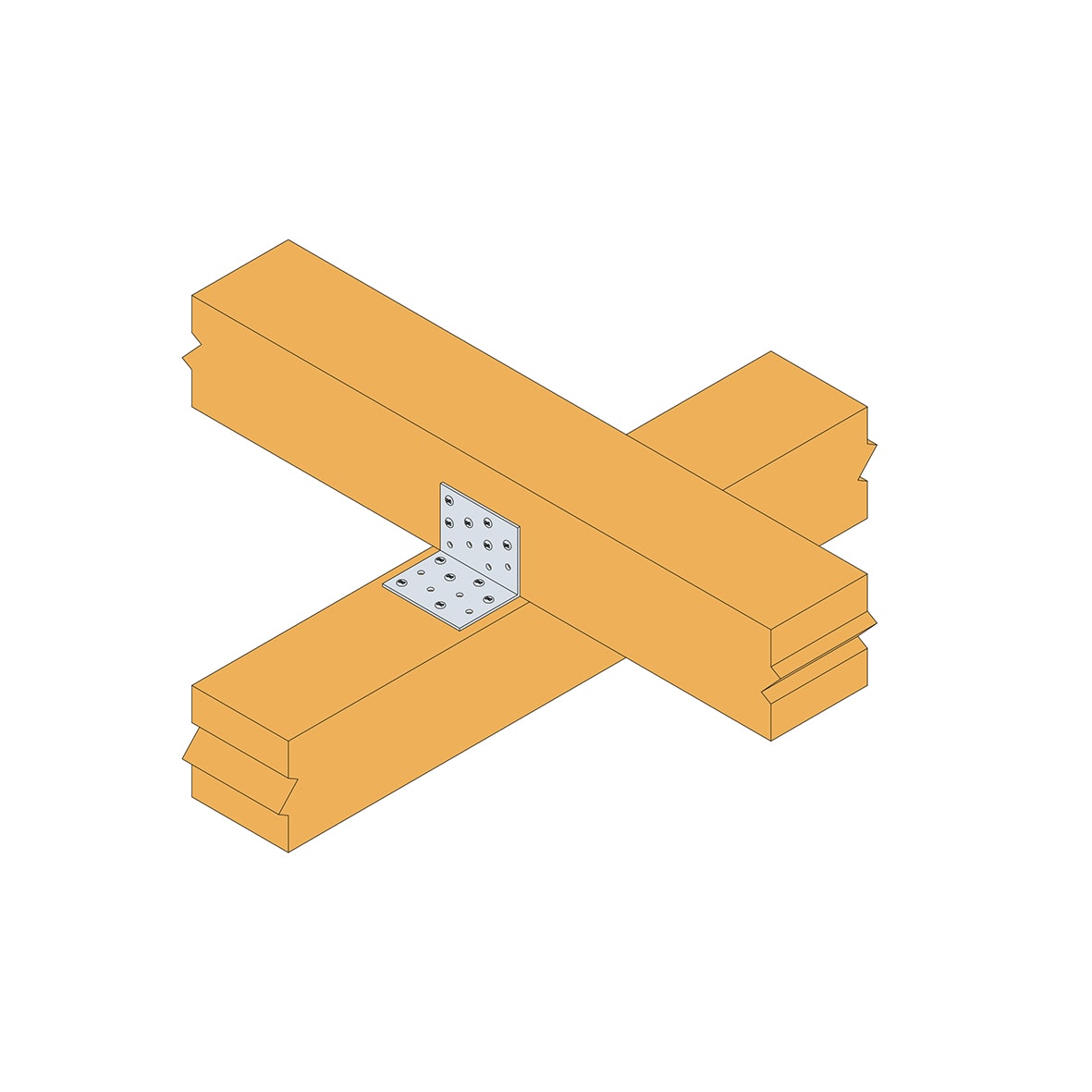 Nail Plate Angle Bracket - 60 x 60 x 40mm - view 3