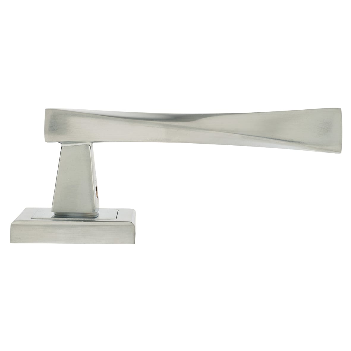 Satin Chrome Twist Door Handles on Square Rose - Spirit Range - view 7