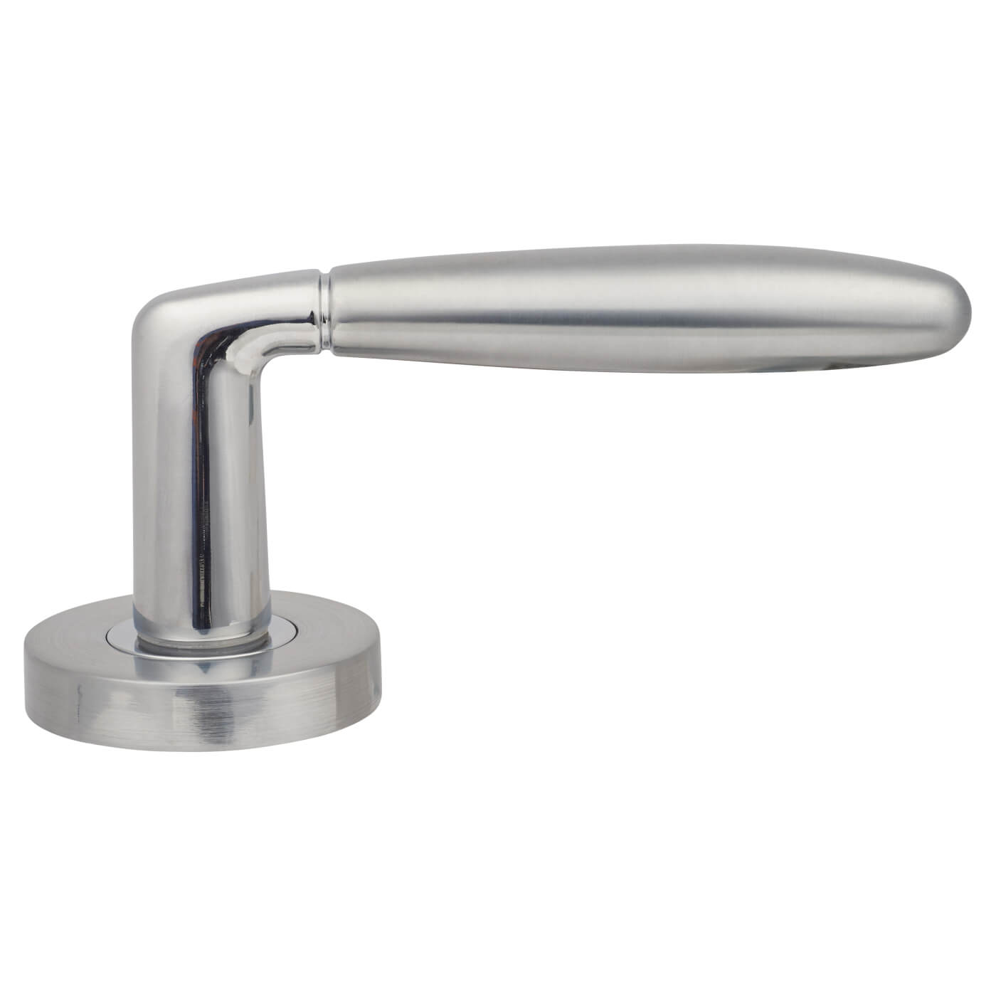 Polished/Satin Chrome Door Handles on Round Rose - Harrier Range - view 4