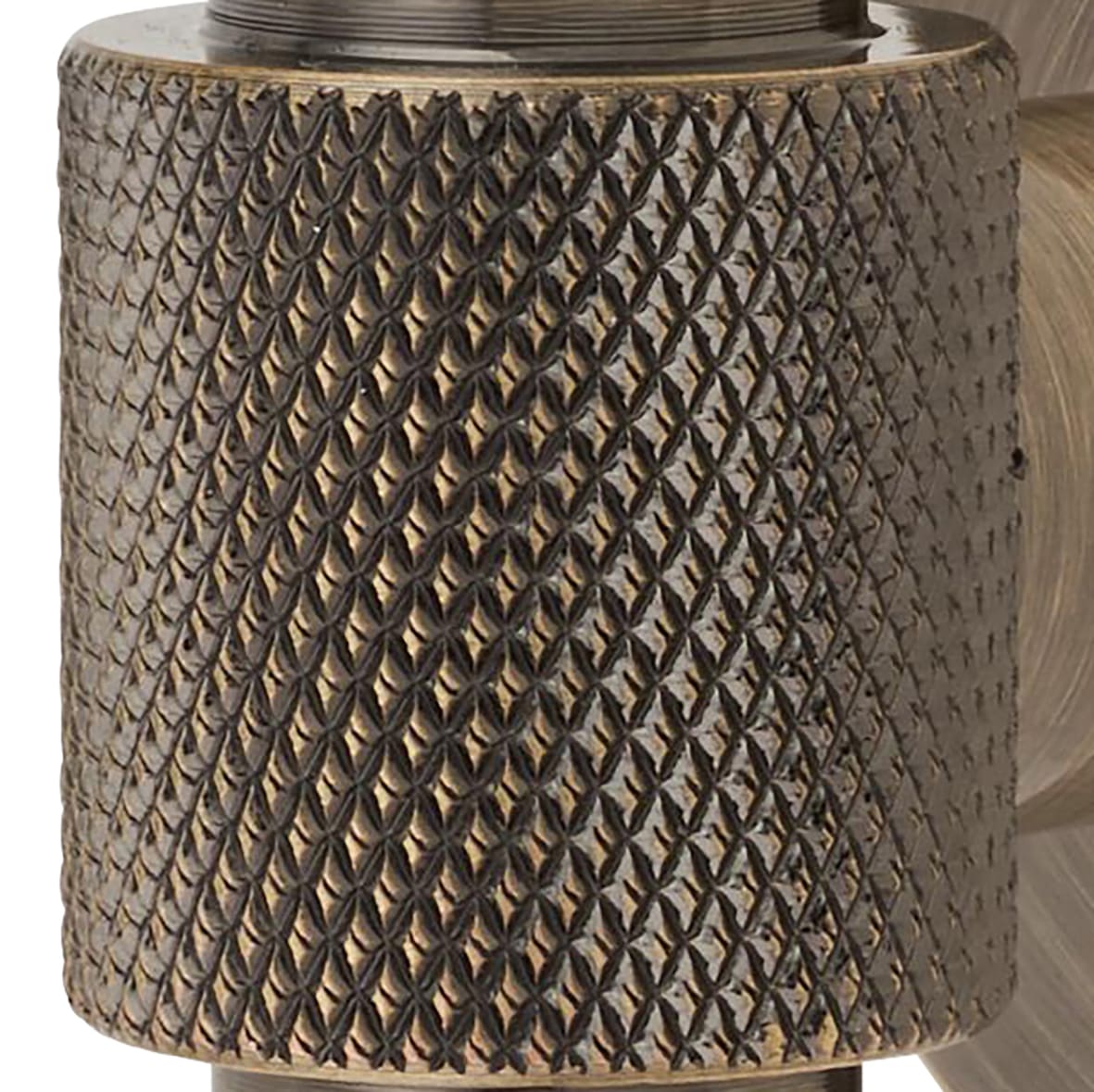 Knurled Single Coat Hook - 55 x 52mm - Antique Brass - view 4