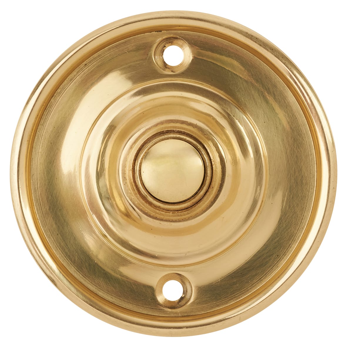 Polished Brass Round Bell Push - 65mm Diameter - view 3