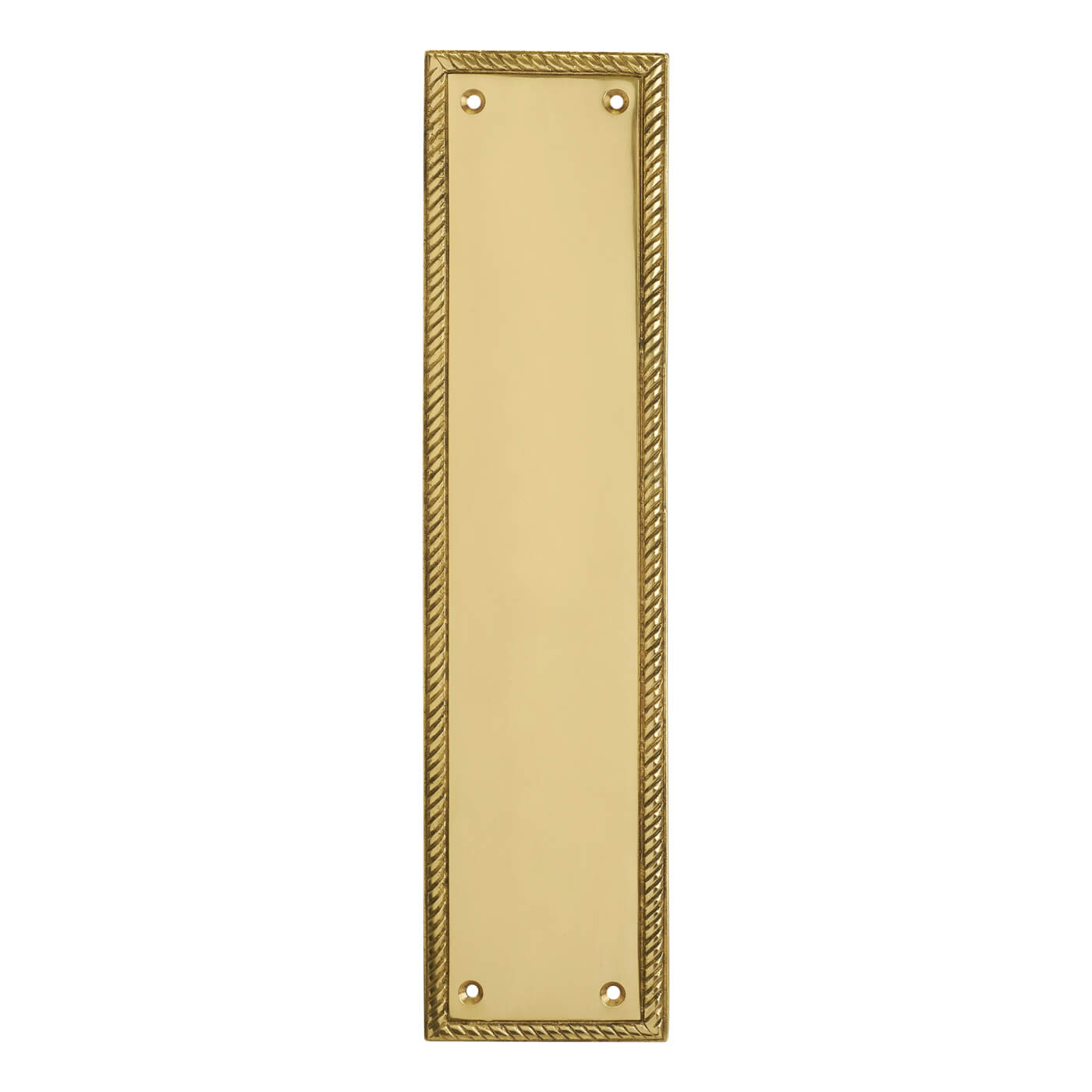 Solid Brass Georgian Plain Finger Plate - 305 x 73 x 6mm - Polished - view 2