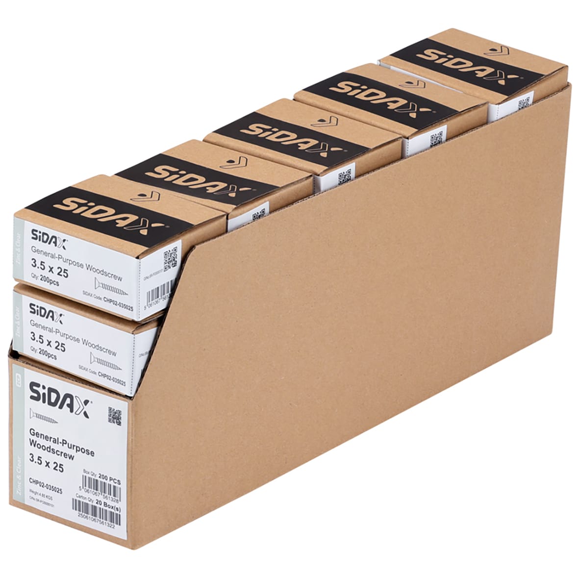 General Purpose Pozi Countersunk Chipboard Wood Screws - 3.5 x 25mm - Zinc Plated - Pk of 200 - view 3