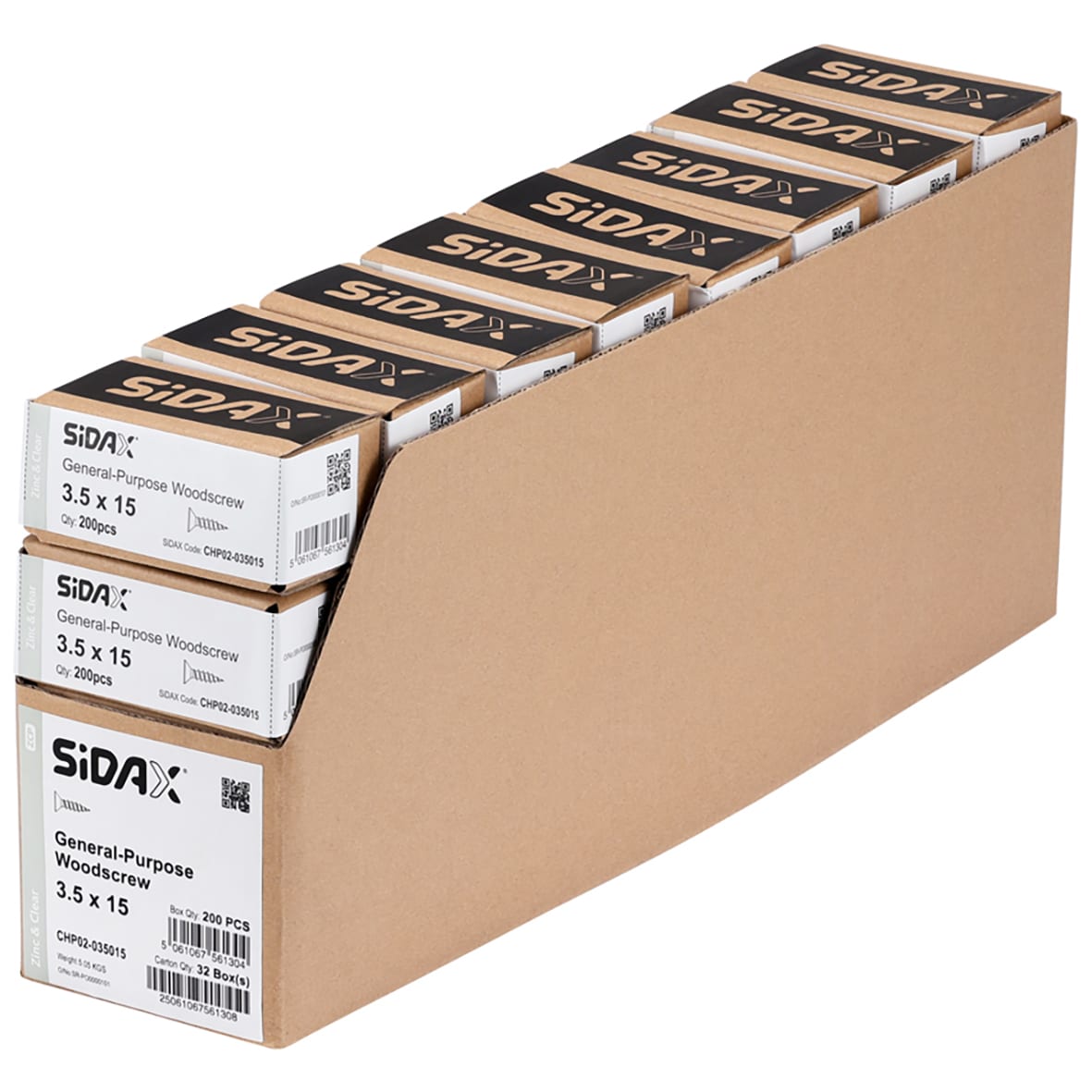 General Purpose Pozi Countersunk Chipboard Wood Screws - 3.5 x 15mm - Zinc Plated - Pk of 200 - view 3