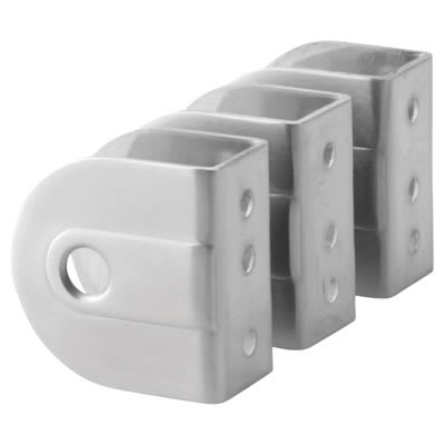 Toilet Cubicle Panel Brackets - 12-13mm Panels - 316 Stainless Steel - Pack of 3 - view 2
