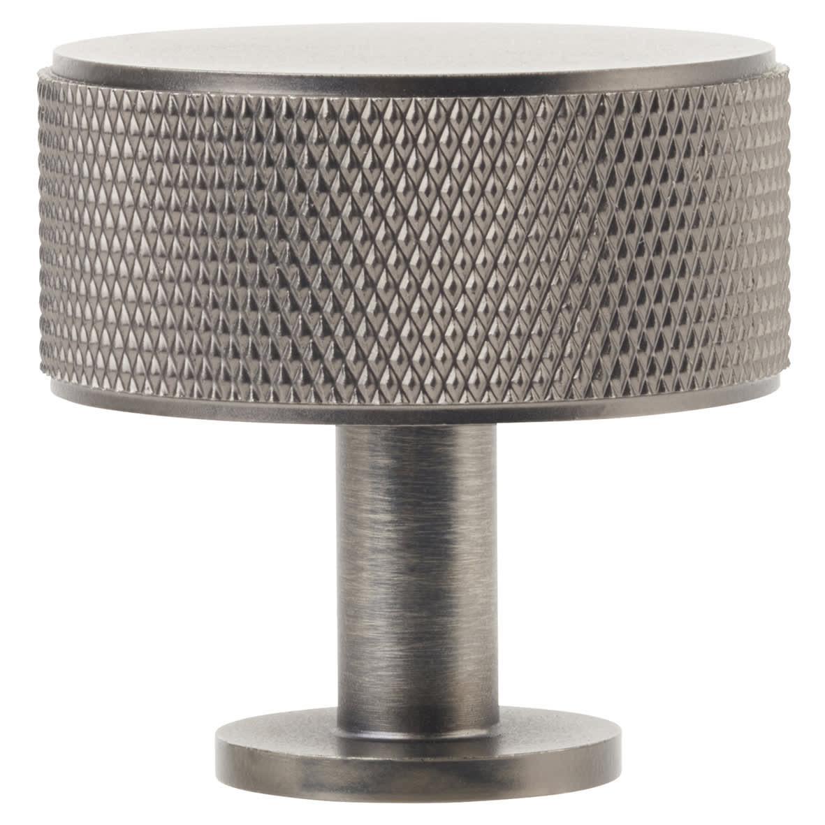 Knurled Radio Round Cabinet Knob - 35mm Diameter - Anthracite Grey - view 2