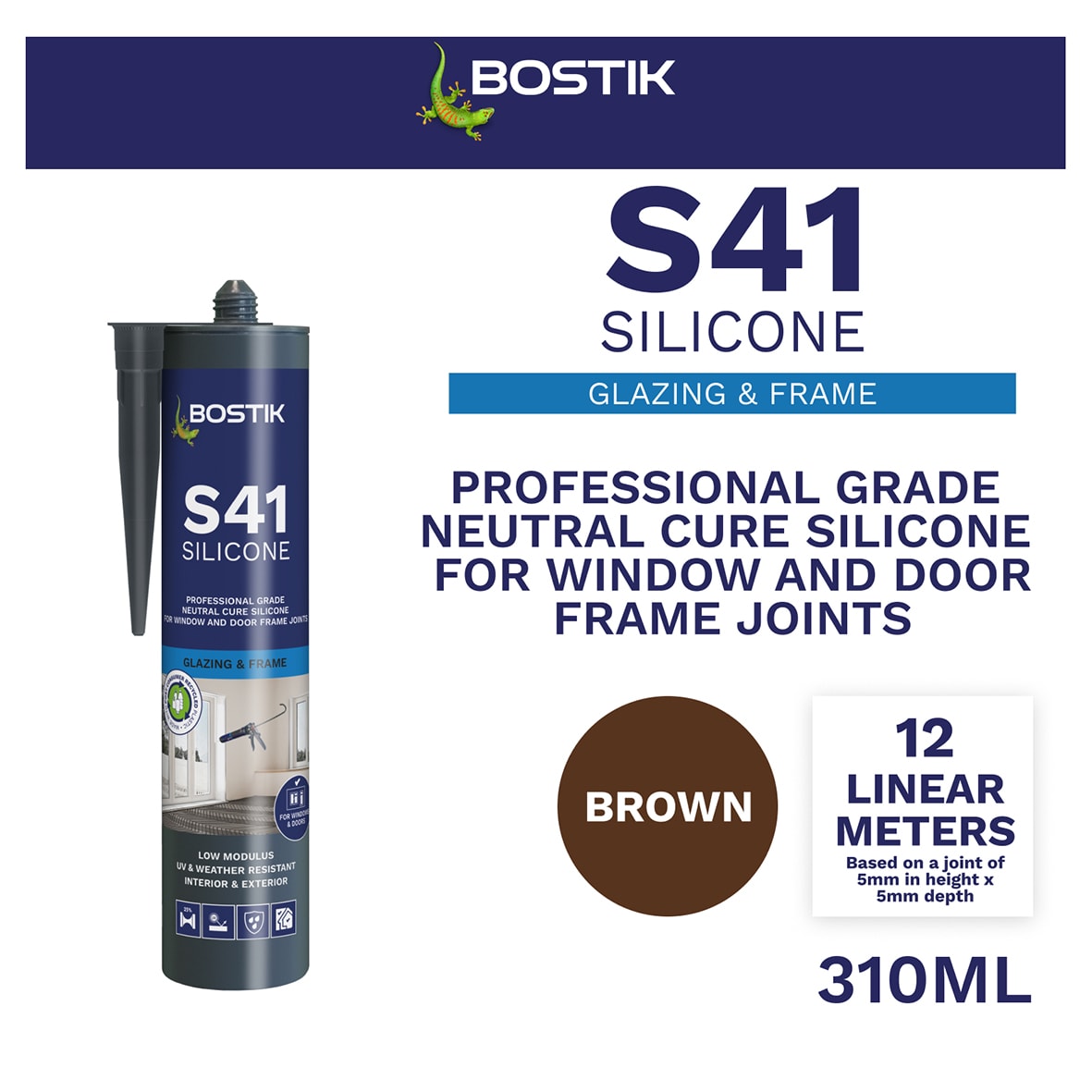 S41 Window & Frame Sealant - 310ml - Brown - view 2