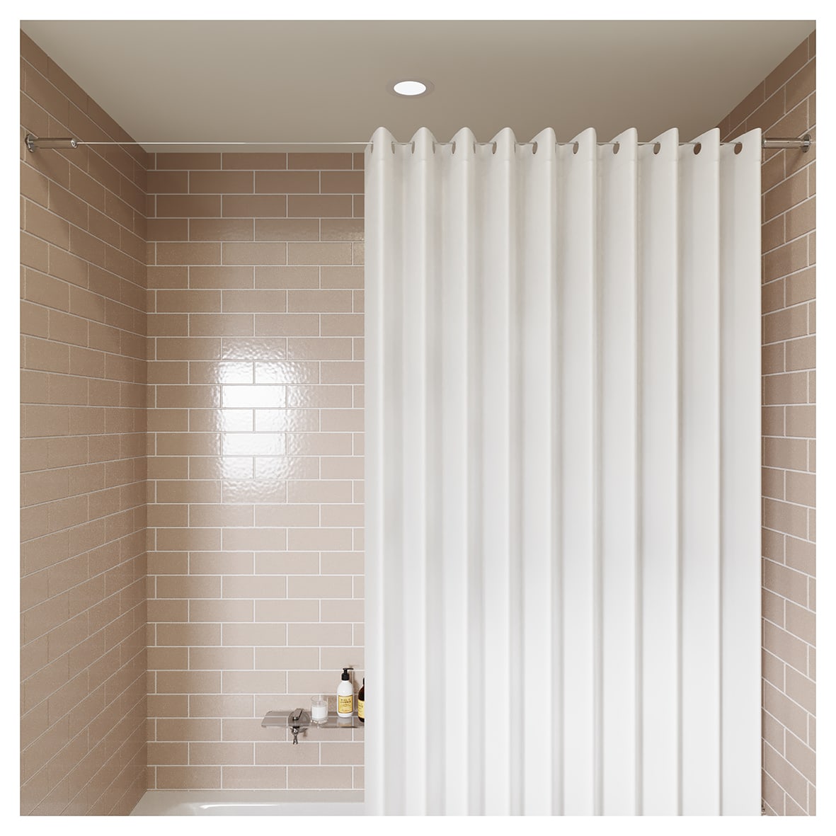 Shower Rail - Wireline - 3000mm Length - Polished Chrome - view 3