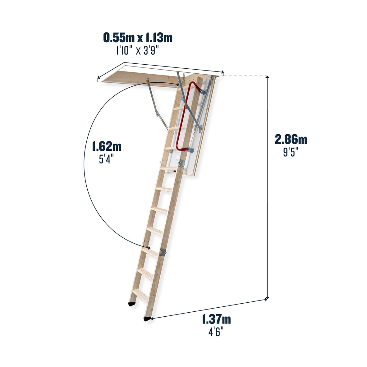 Timber Eco S Line Loft Ladder - 2870mm Height - view 5