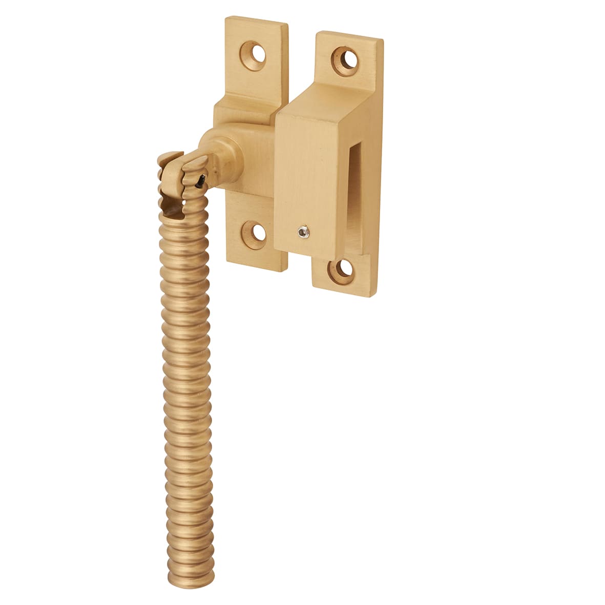 Iris Reeded Locking Mortice & Hook Plate Window Fastener - Reversible - Satin Brass - view 2
