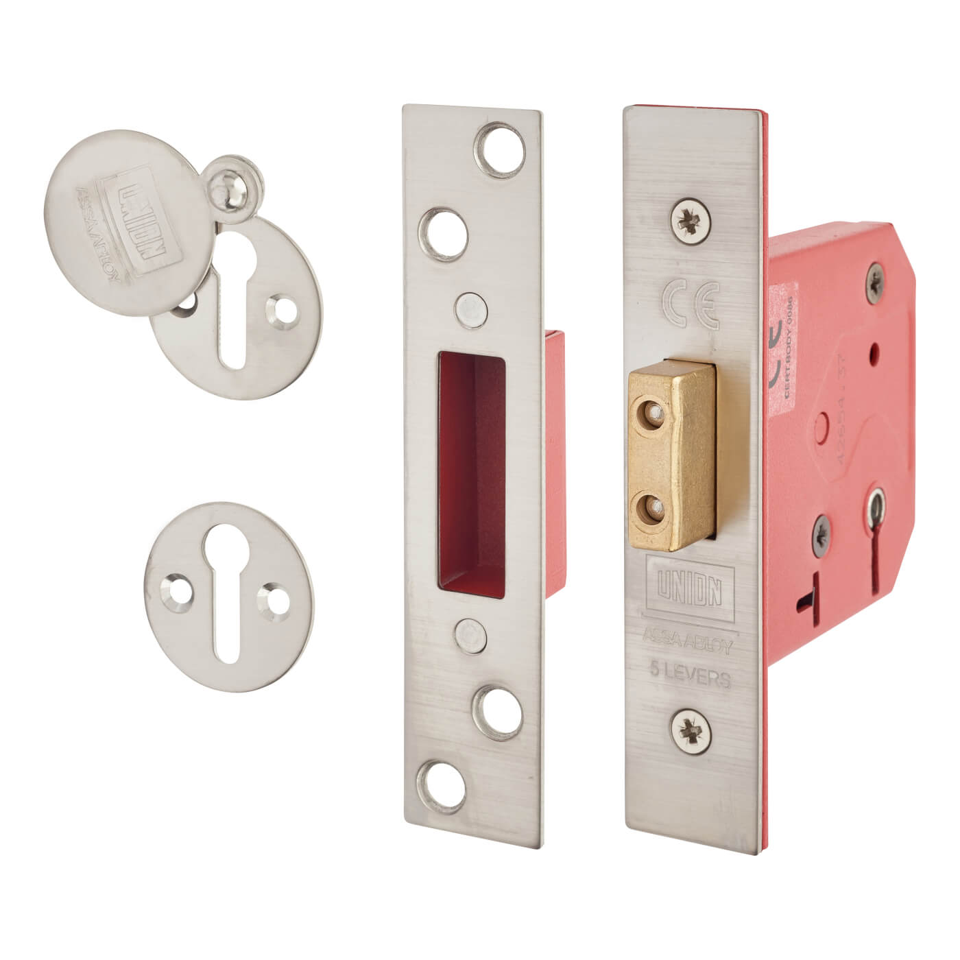 2101 5 Lever Deadlock - Keyed Alike Number - 65mm Case - 44.5mm Backset - Satin Chrome - view 2