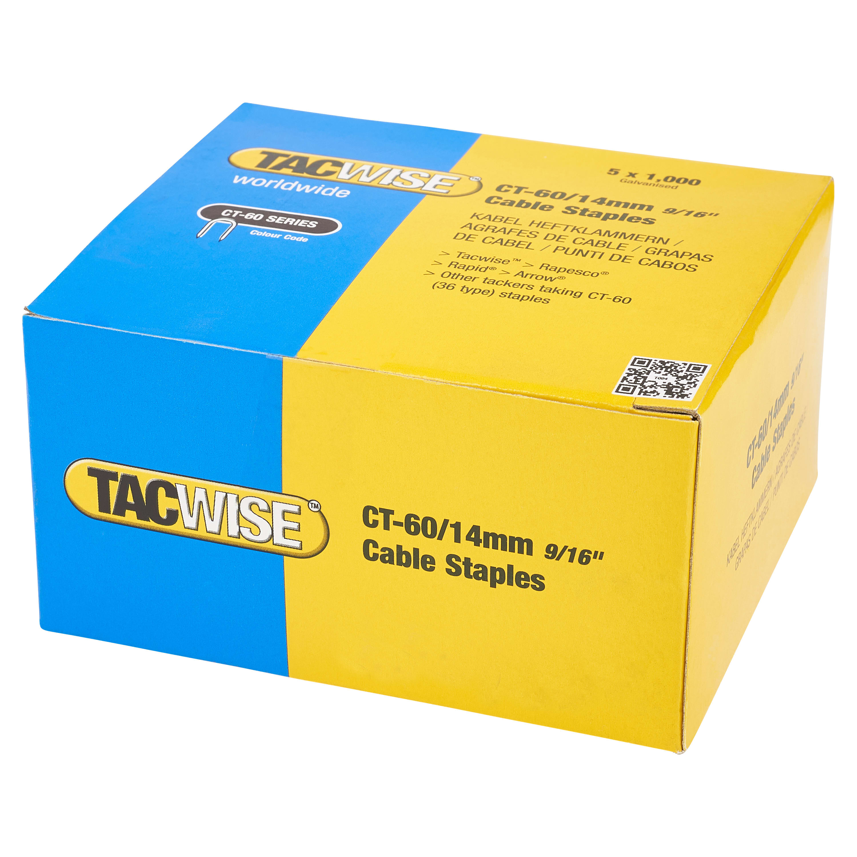 CT-60 Series Divergent Point Staples - 14mm Length - Galvanised - Pack of 5000 - view 3