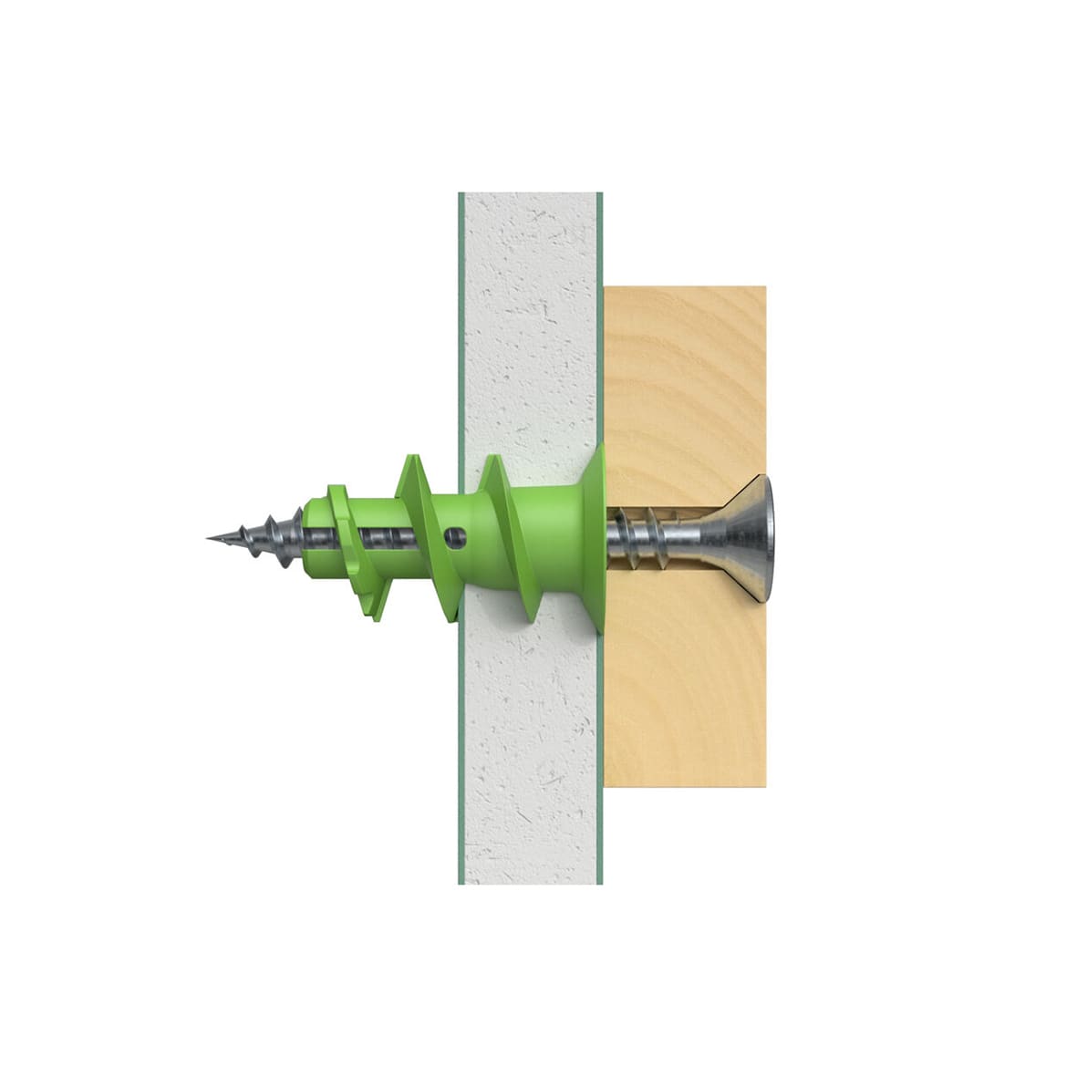 GK Plasterboard Fixing with Screws - 4.5 x 35mm - Green - Pack of 45 - view 2