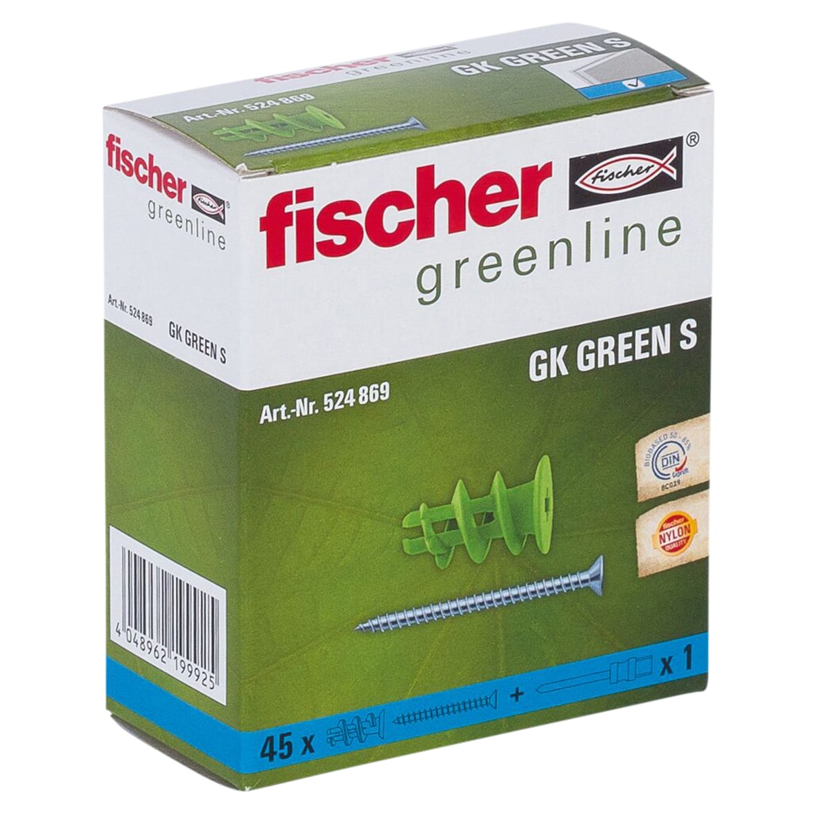 GK Plasterboard Fixing with Screws - 4.5 x 35mm - Green - Pack of 45 - view 3
