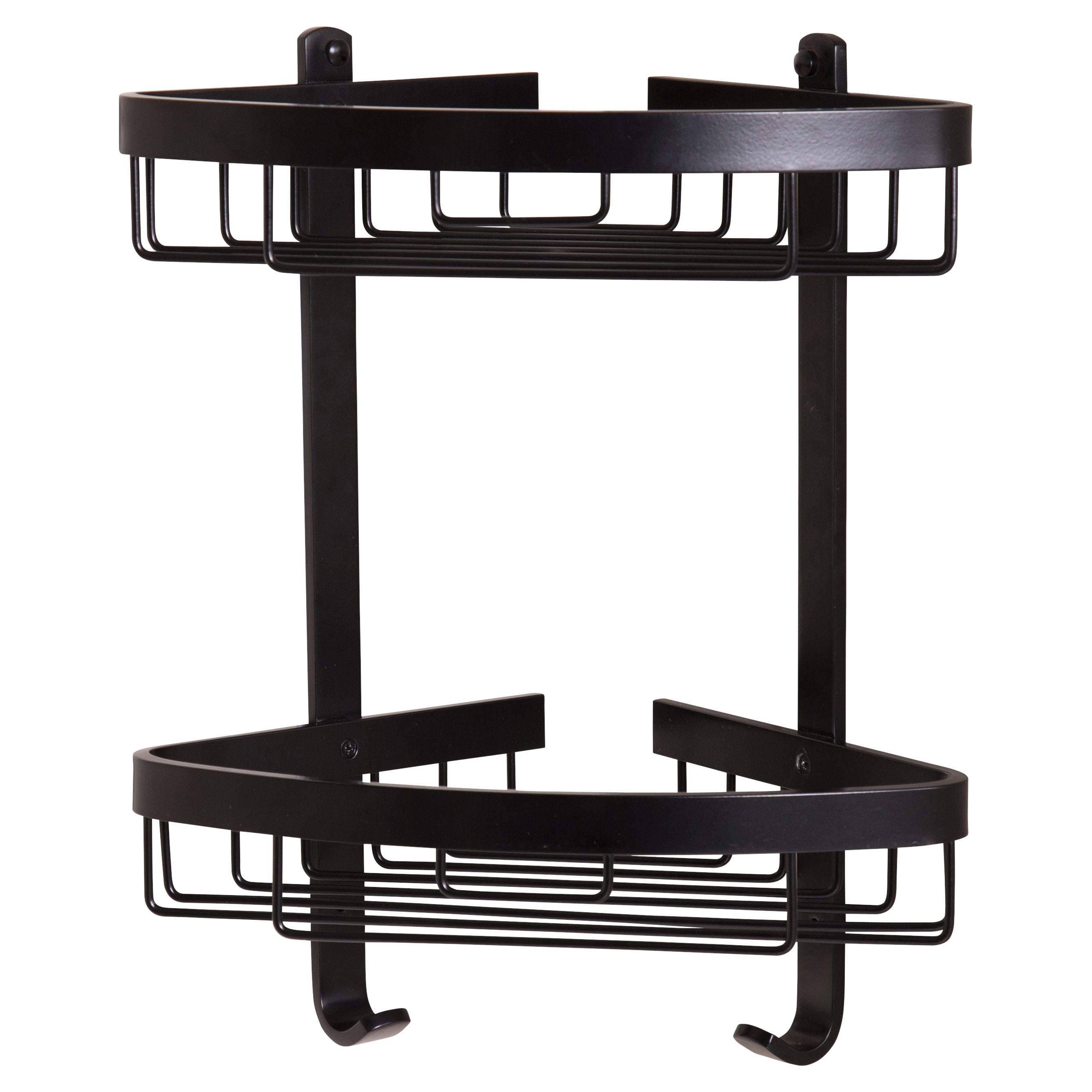Wirework Large Corner Shower Basket - Two Tier - 390 x 312 x 209mm - Matt Black - view 4