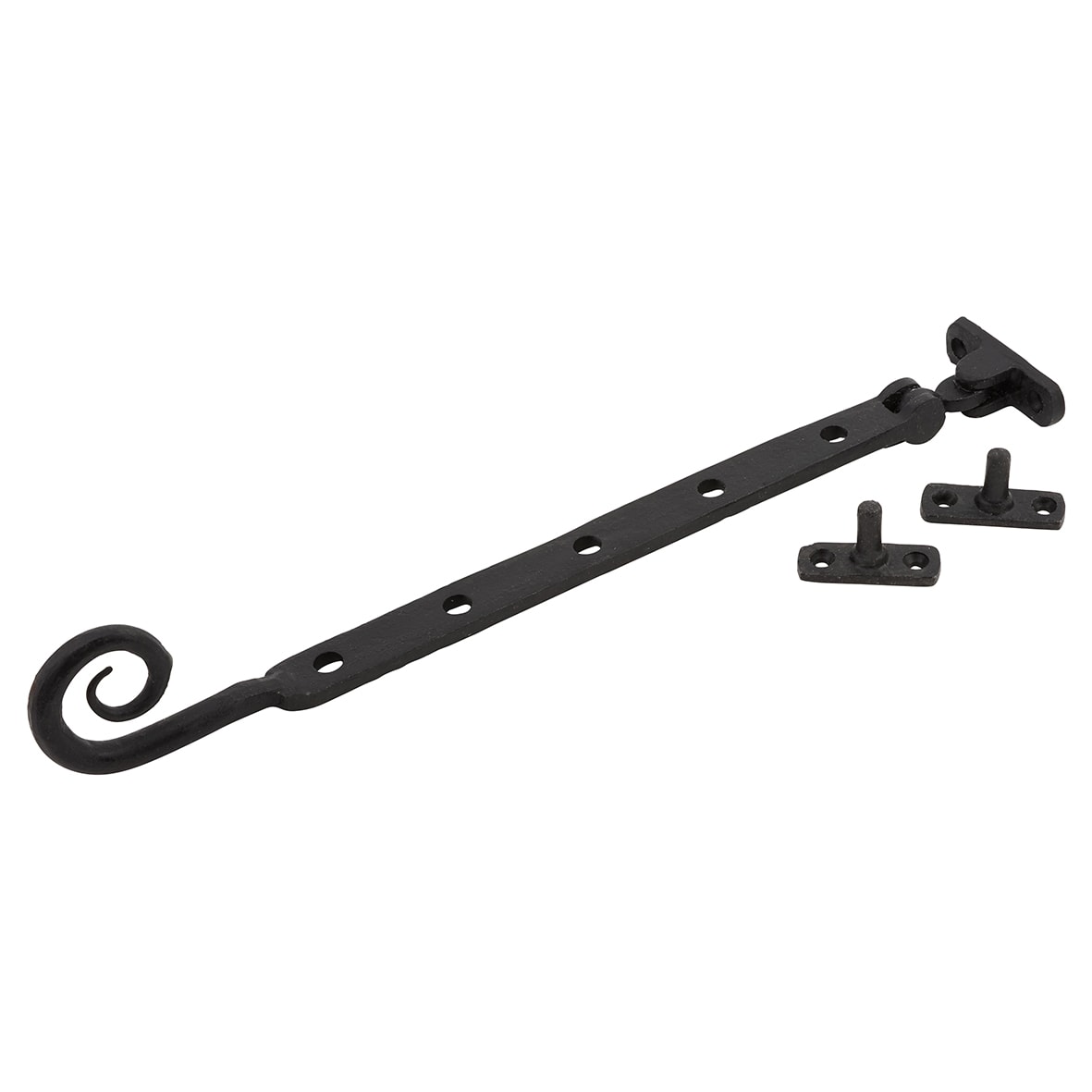 Monkey Tail Casement Window Stay - 12"/311mm Length - Antique Black Iron - view 2