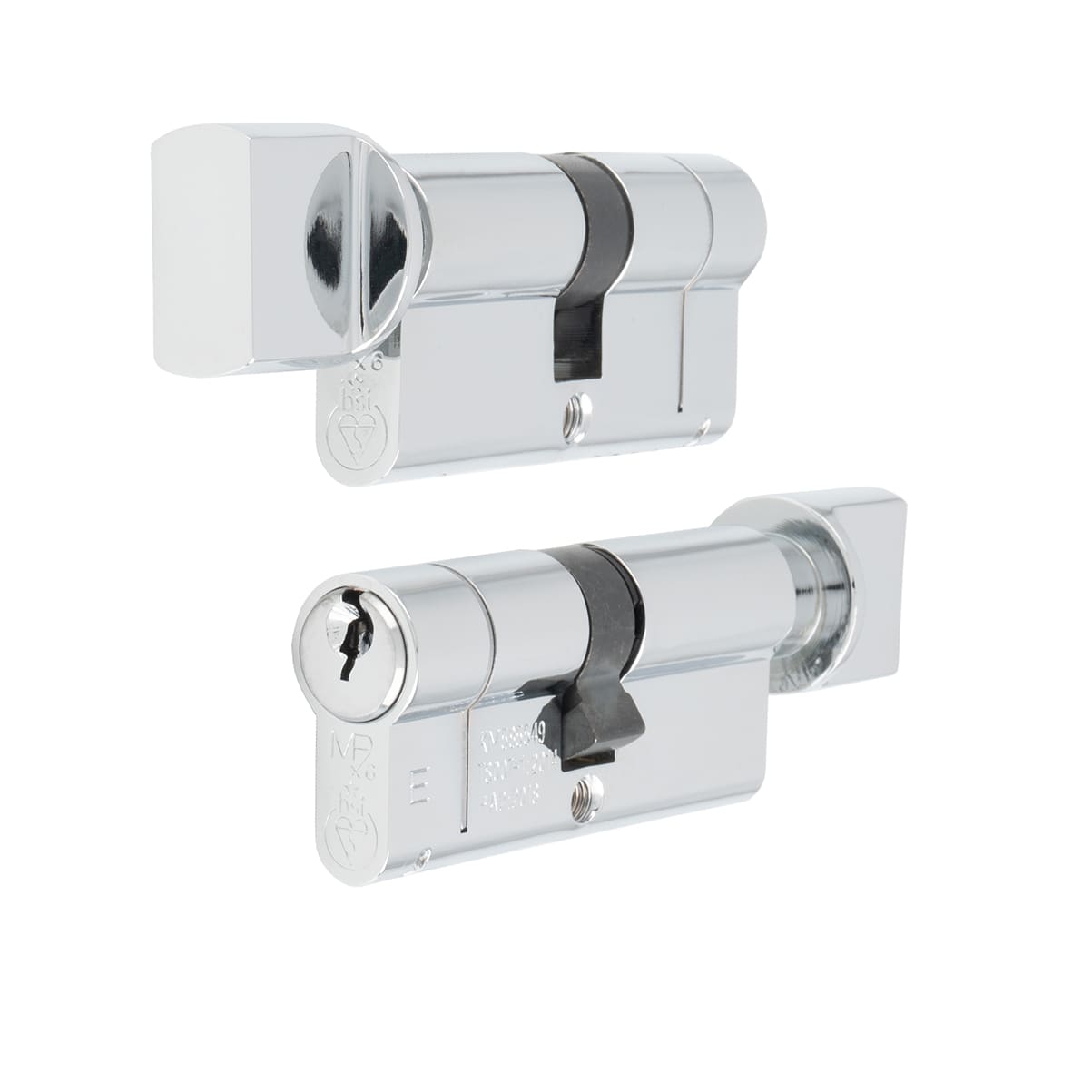 1 Star 6 Pin 80mm Euro Thumbturn Cylinder - 40 + 40mm - Polished Chrome - Keyed to Differ - view 2