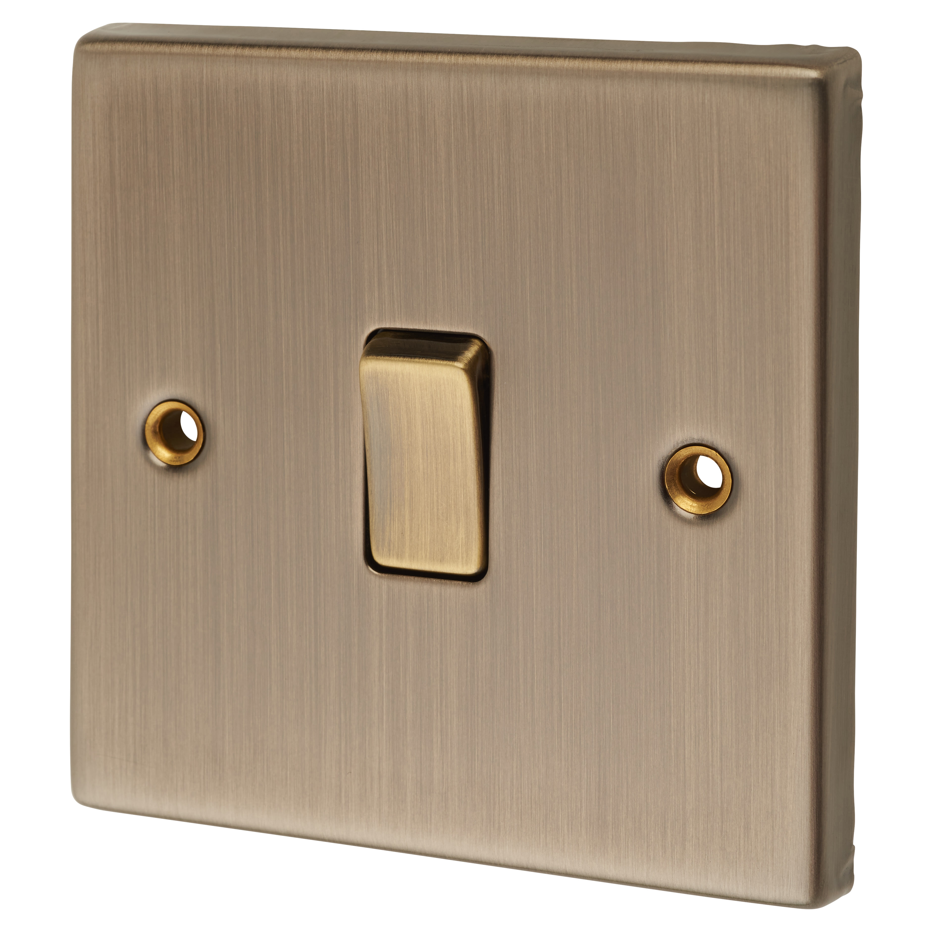 10AX 1 Gang Intermediate Light Switch - Antique Brass - view 2