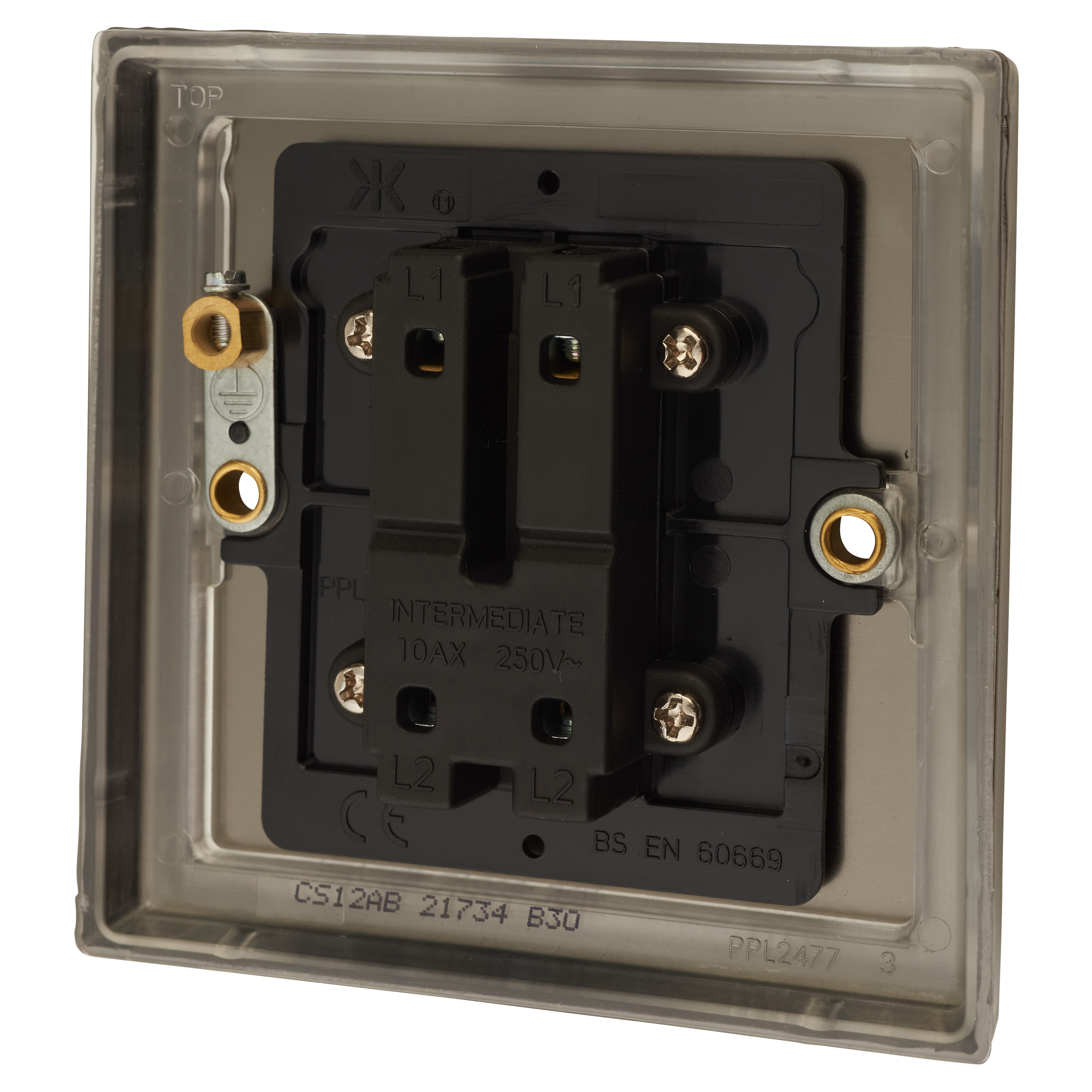 10AX 1 Gang Intermediate Light Switch - Antique Brass - view 3