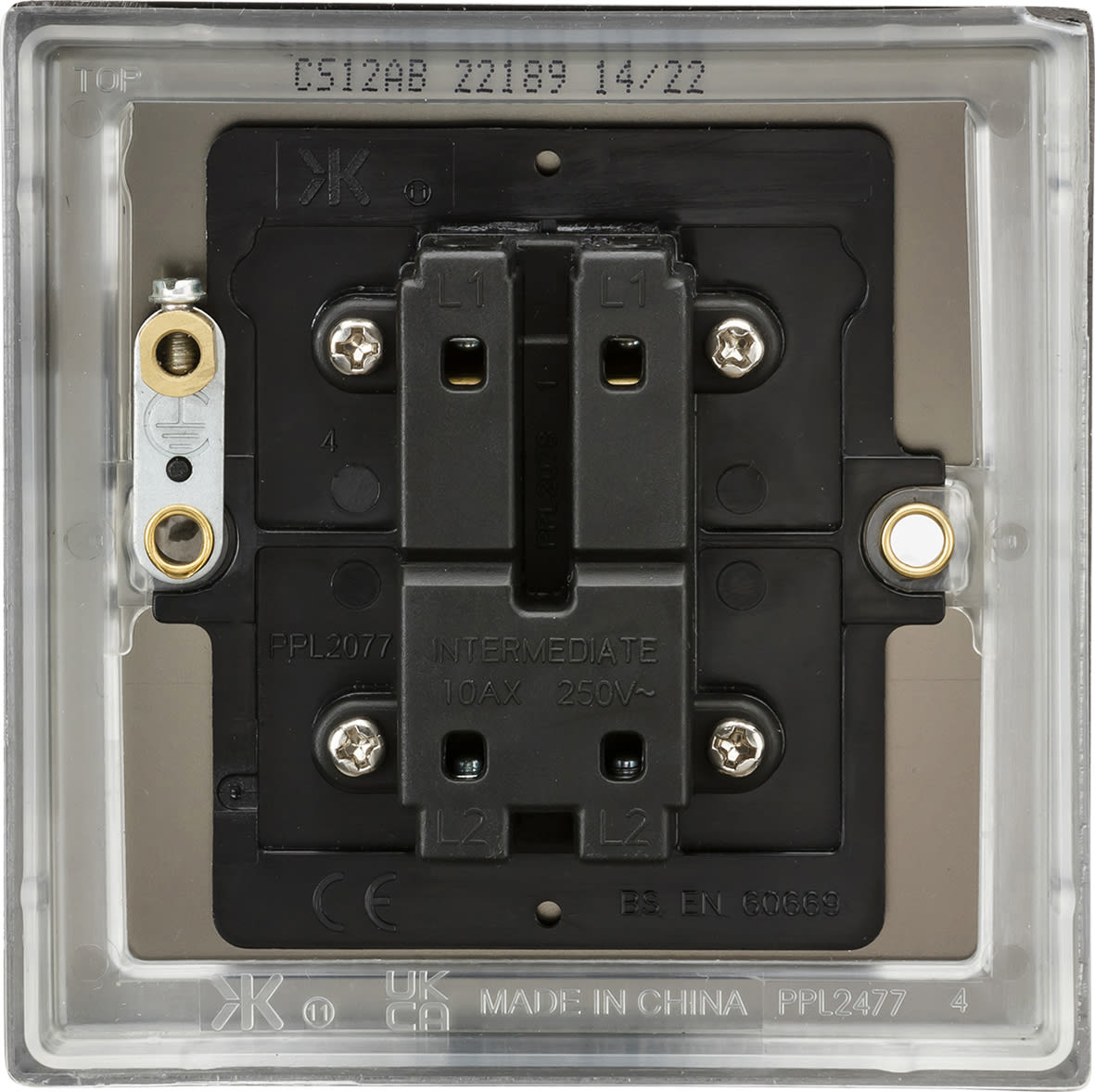 10AX 1 Gang Intermediate Light Switch - Antique Brass - view 6