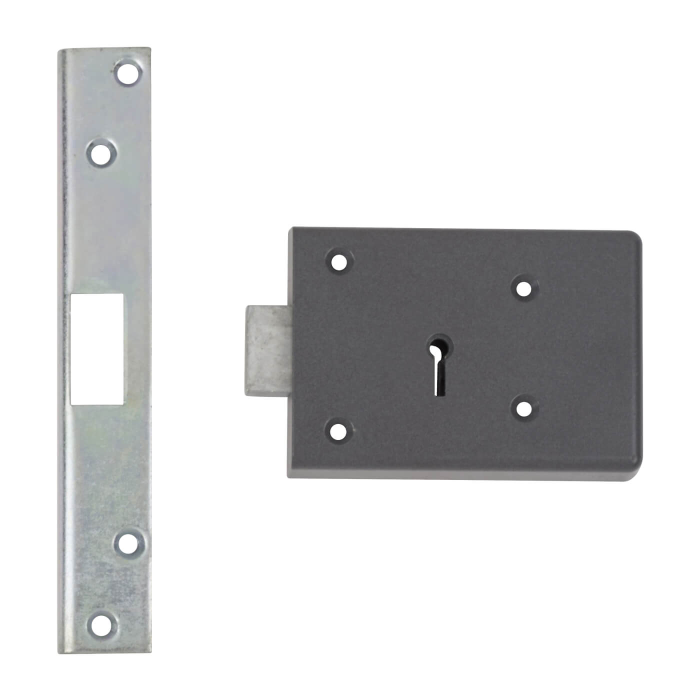 Fire Brigade FB1 Rim Deadlock - 110mm Case - 45mm Backset - Right Hand - Silver - view 3