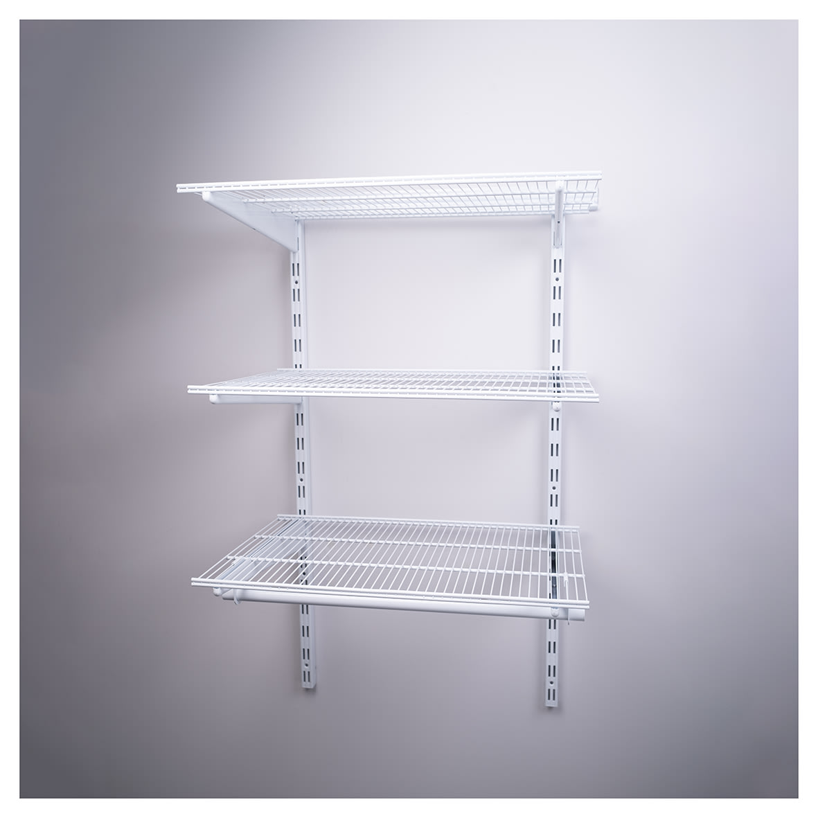 Wardrobe Kit - 1 Bay & 3 x Ventilated Wire Shelf - White - view 2