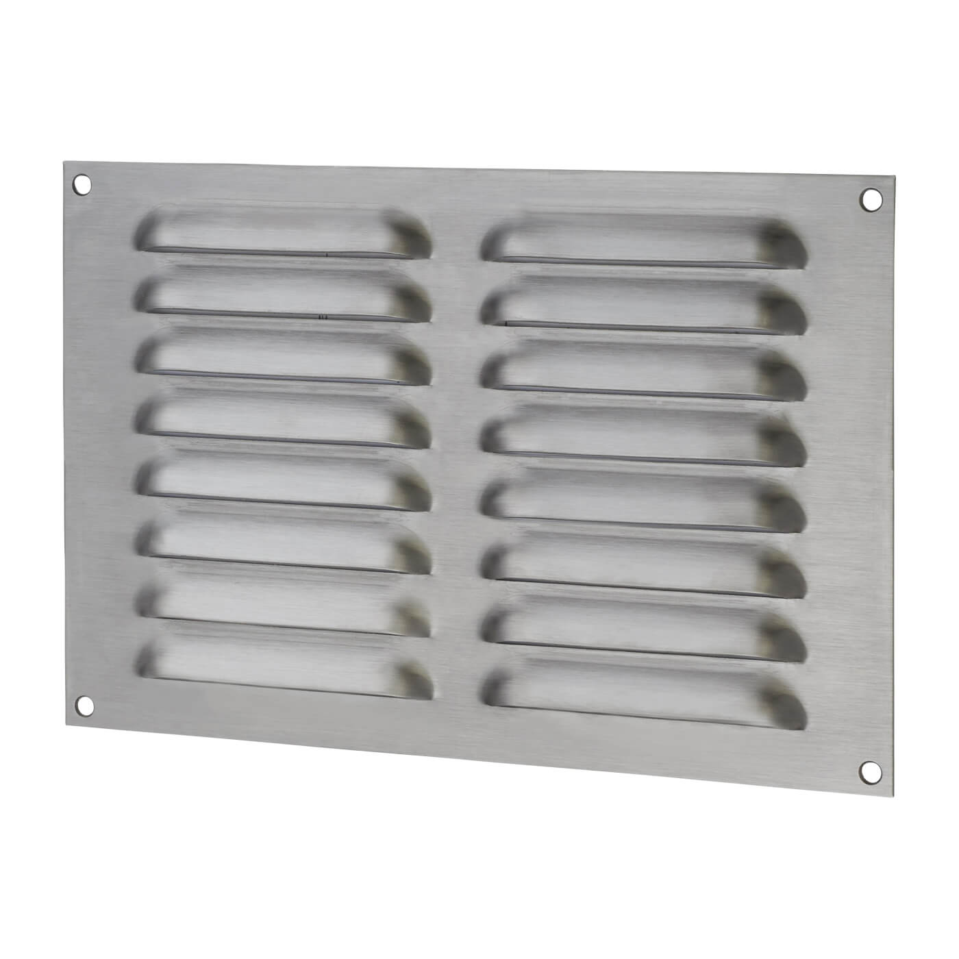 Hooded Louvre Vent - 229 x 152mm - 6650mm² Free Air Flow - Satin Chrome - view 2