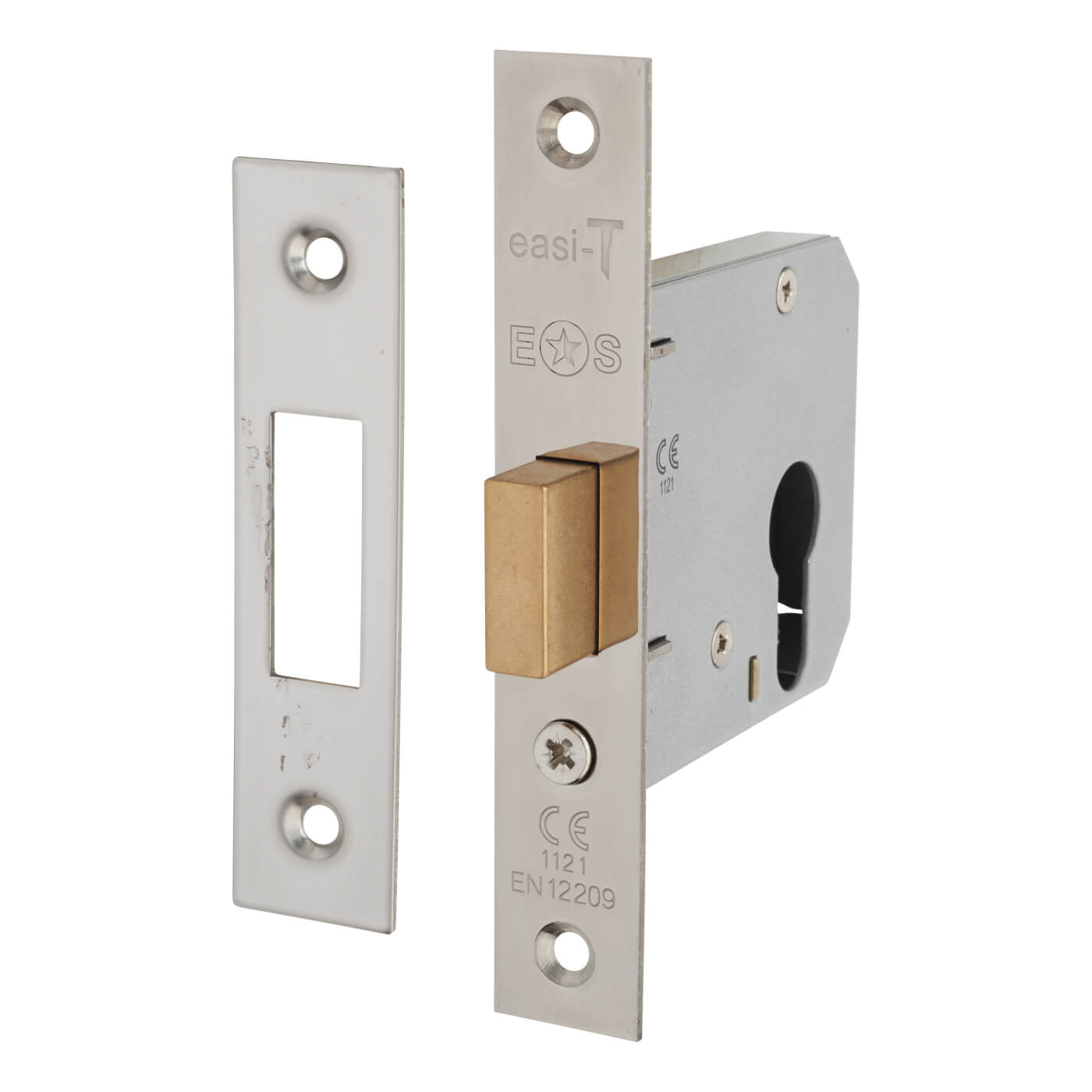 Contract Euro Profile Deadlock - 76mm Case - 57mm Backset - Polished Nickel - view 2