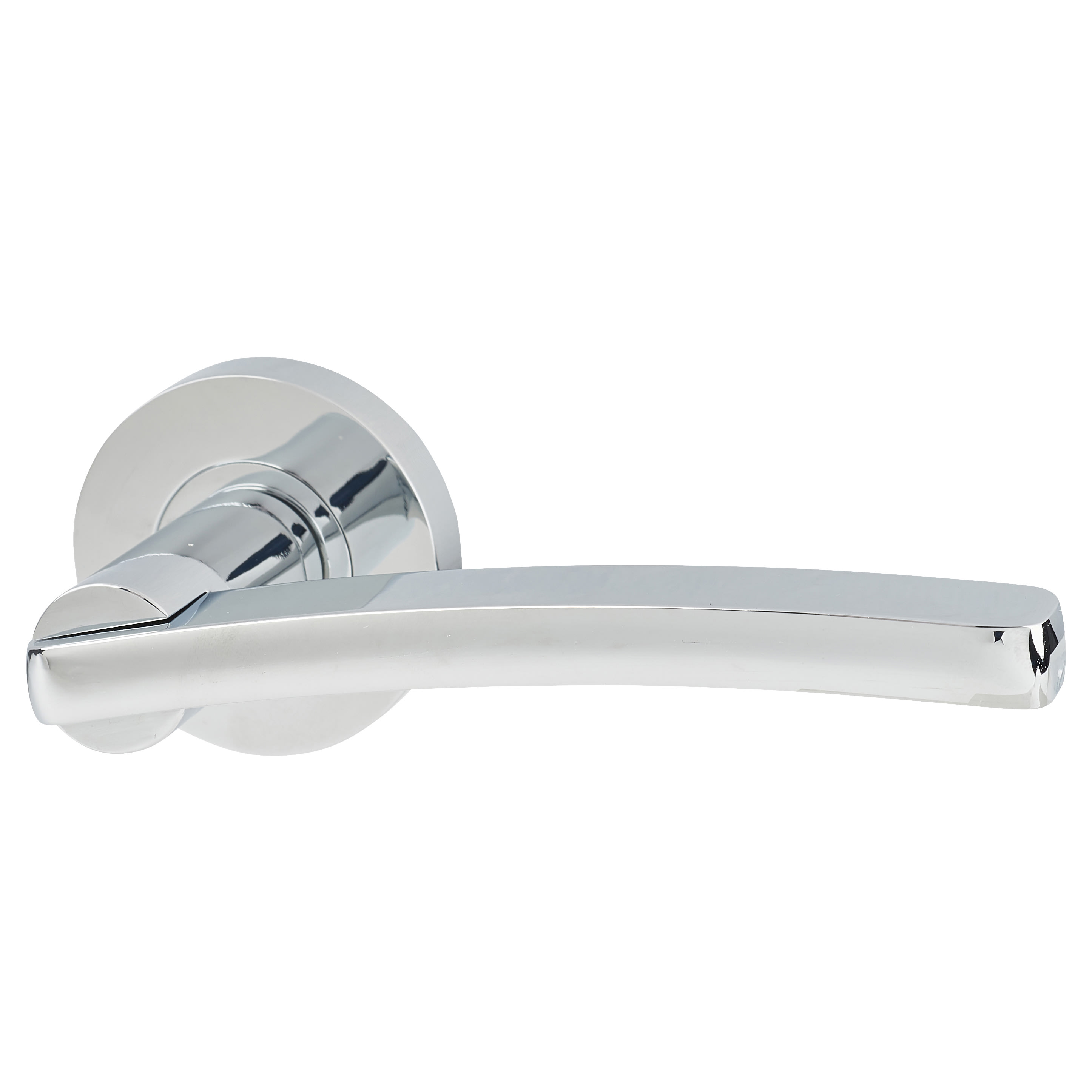 Polished Chrome Door Handles on Round Rose - Condor Range - view 2