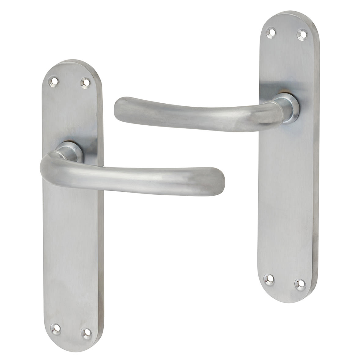 Satin Chrome Latch Door Handles - Sassari Range - 182 x 39mm - view 2