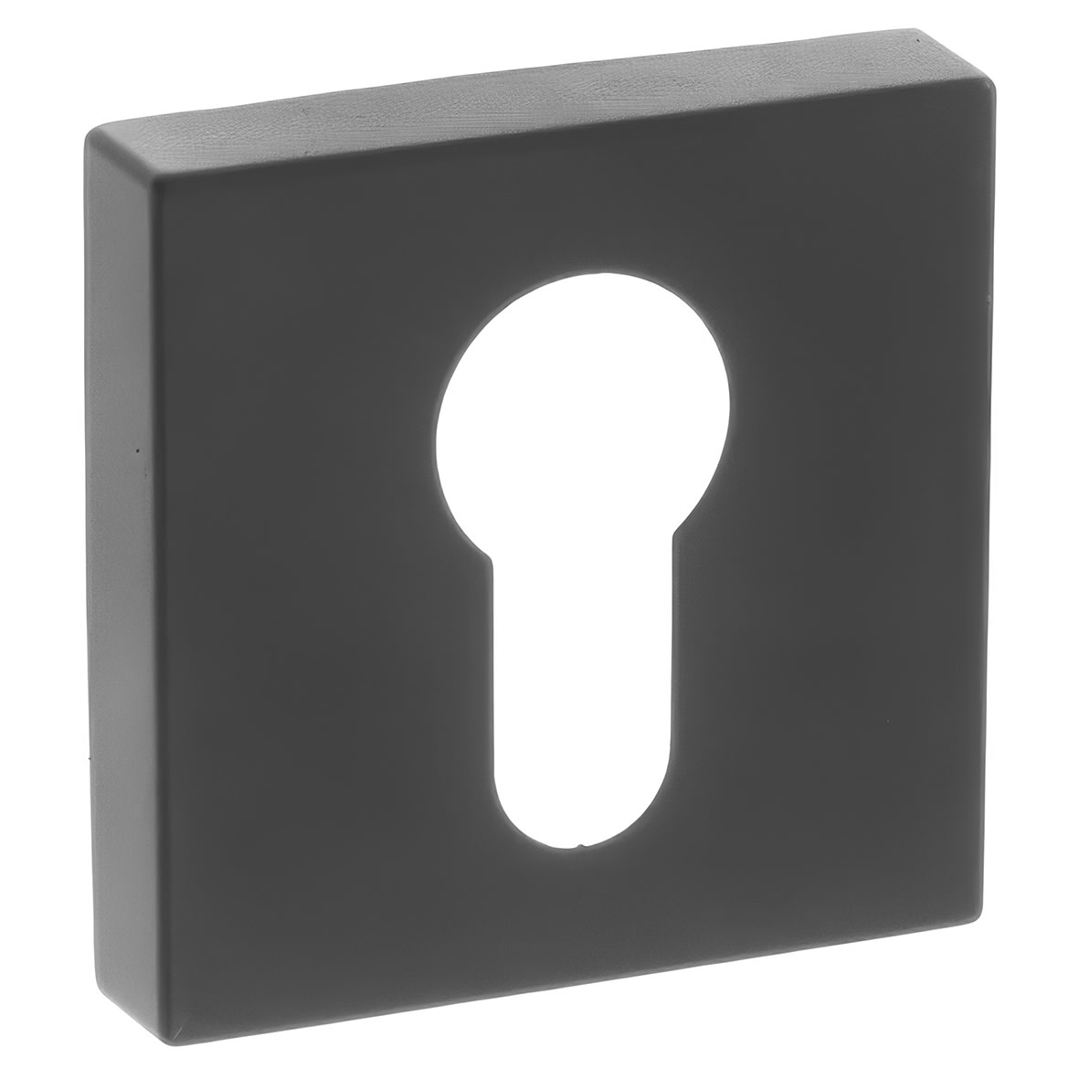 Status Square Escutcheon - 51 x 51mm - Euro - Matt Black - Pair - view 2