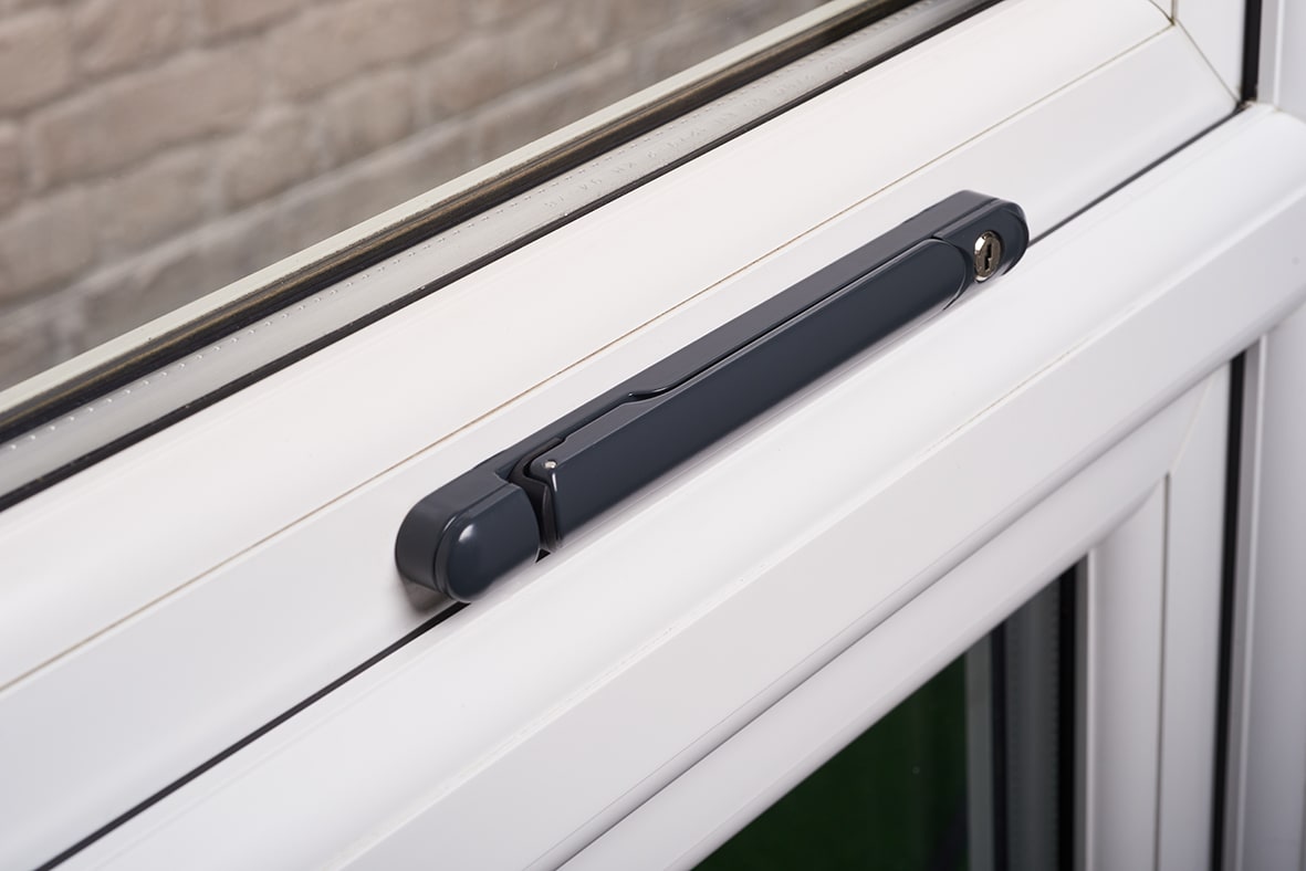 uPVC Inline Espagnolette Locking Multipoint Window Handle - 30mm Spindle - Dual - Grey - view 3