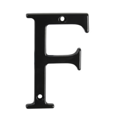 76mm Screw Fix Door Letter - F - Black - view 2