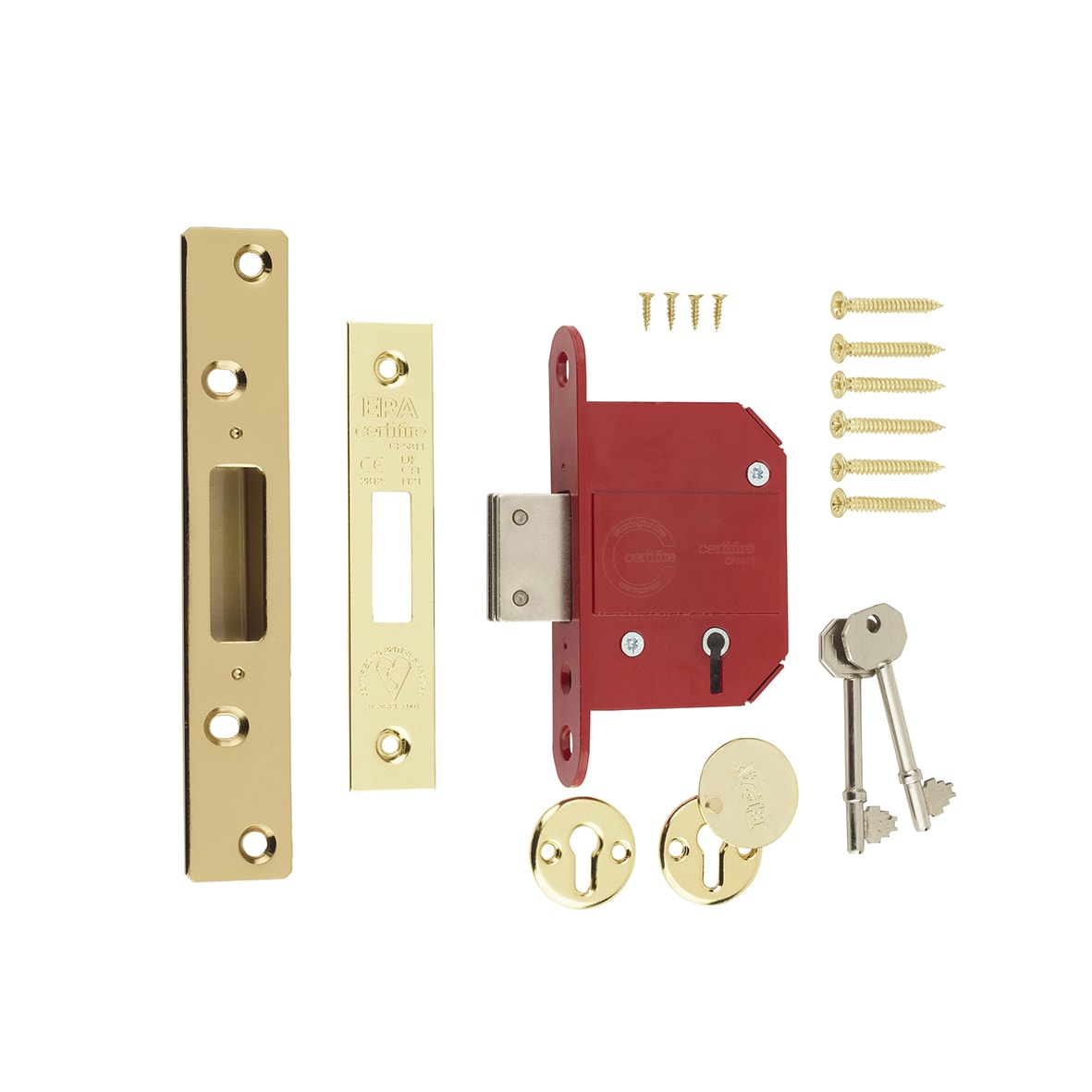 Fortress:2007 5 Lever Deadlock - 67mm Case - 44mm Backset - Polished Brass - view 3