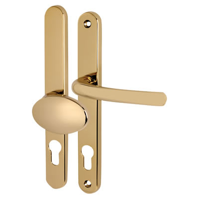 Hardex Gold uPVC Offset Multipoint Lever/Pad Door Handles - 92/62mm c/c - Balmoral Range - view 2