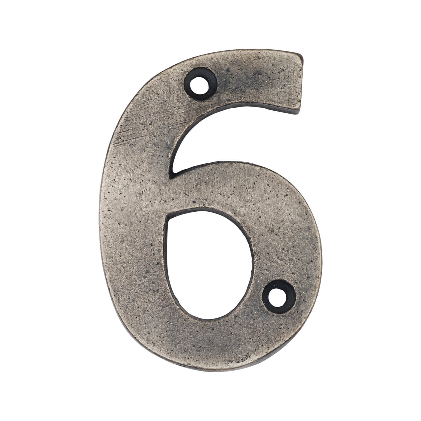 78mm Screw Fix Door Numeral - 6 - Pewter - view 3