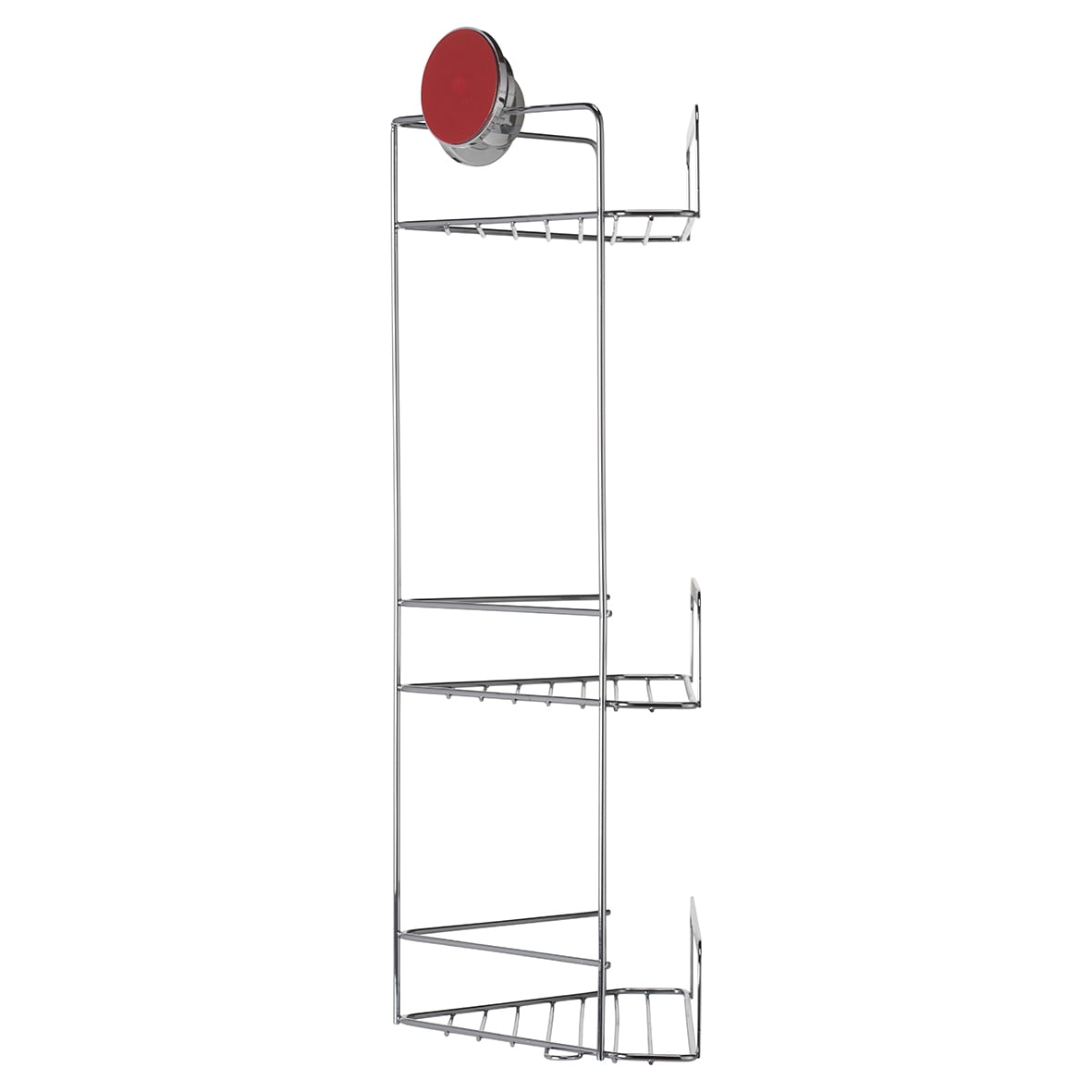 Stick 'N' Lock Corner Shower Basket - Three Tier - 536 x 260 x 166mm - Polished Chrome - view 3